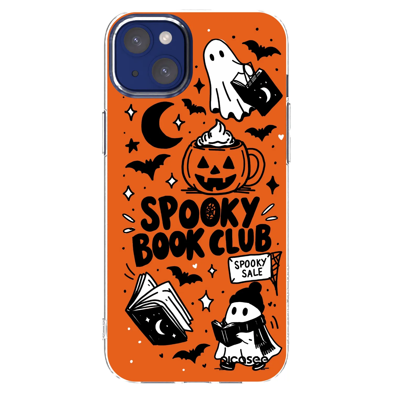 Picasee silikonowe przeźroczyste etui na Apple iPhone 14 Plus - Spooky book club
