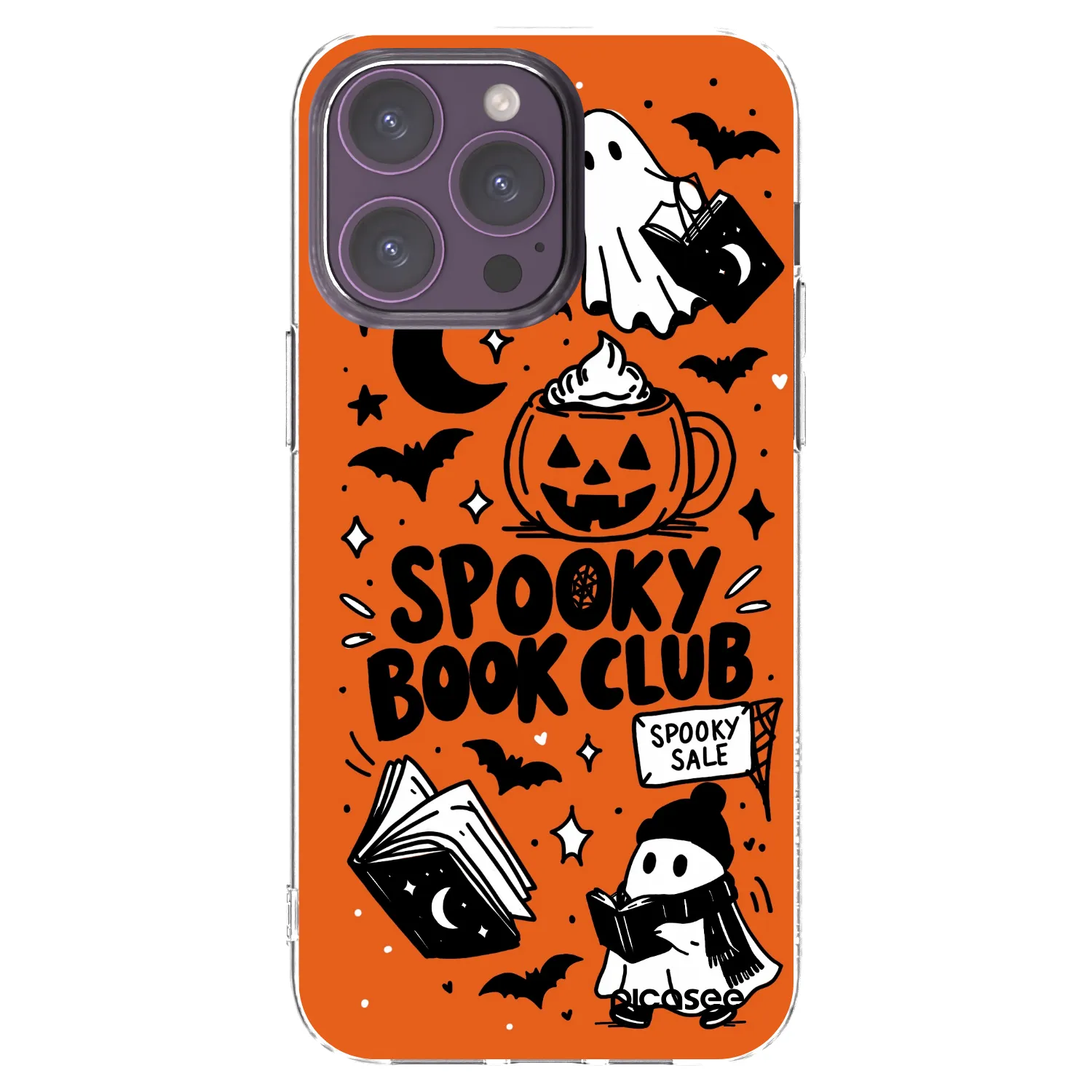 Picasee silikonowe przeźroczyste etui na Apple iPhone 14 Pro Max - Spooky book club