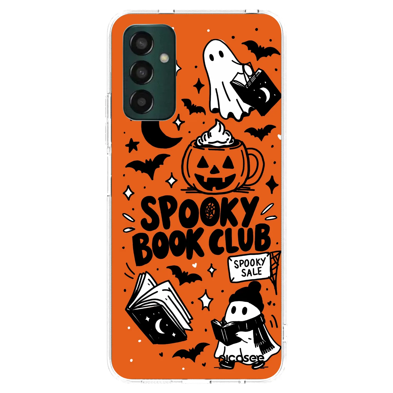 Picasee silikonowe przeźroczyste etui na Samsung Galaxy M13 M135F - Spooky book club