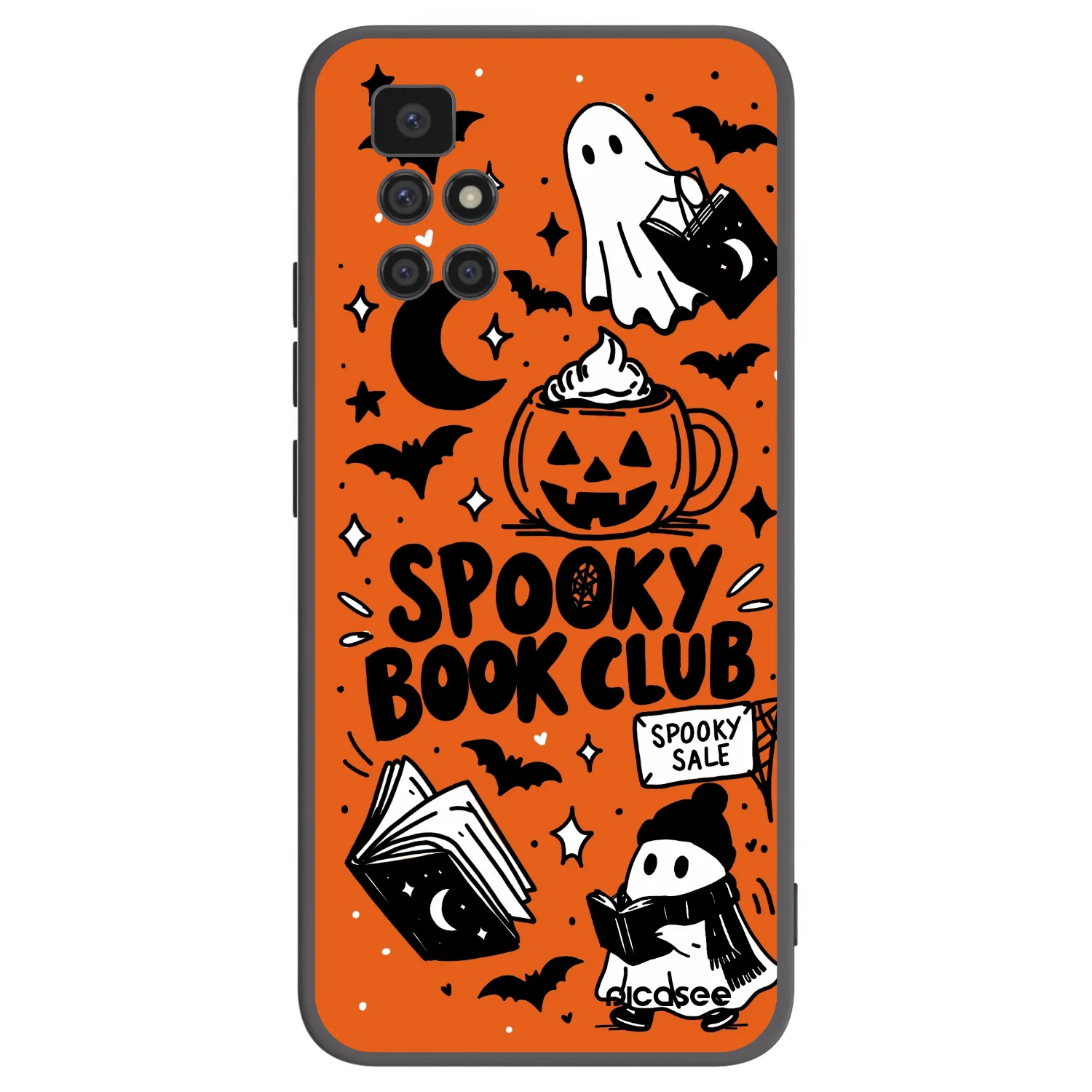 Picasee silikonowe czarne etui na Xiaomi Redmi 10 (2022) - Spooky book club