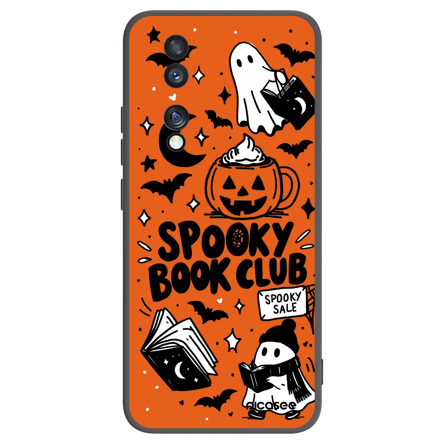 Picasee silikonowe czarne etui na Honor 70 - Spooky book club