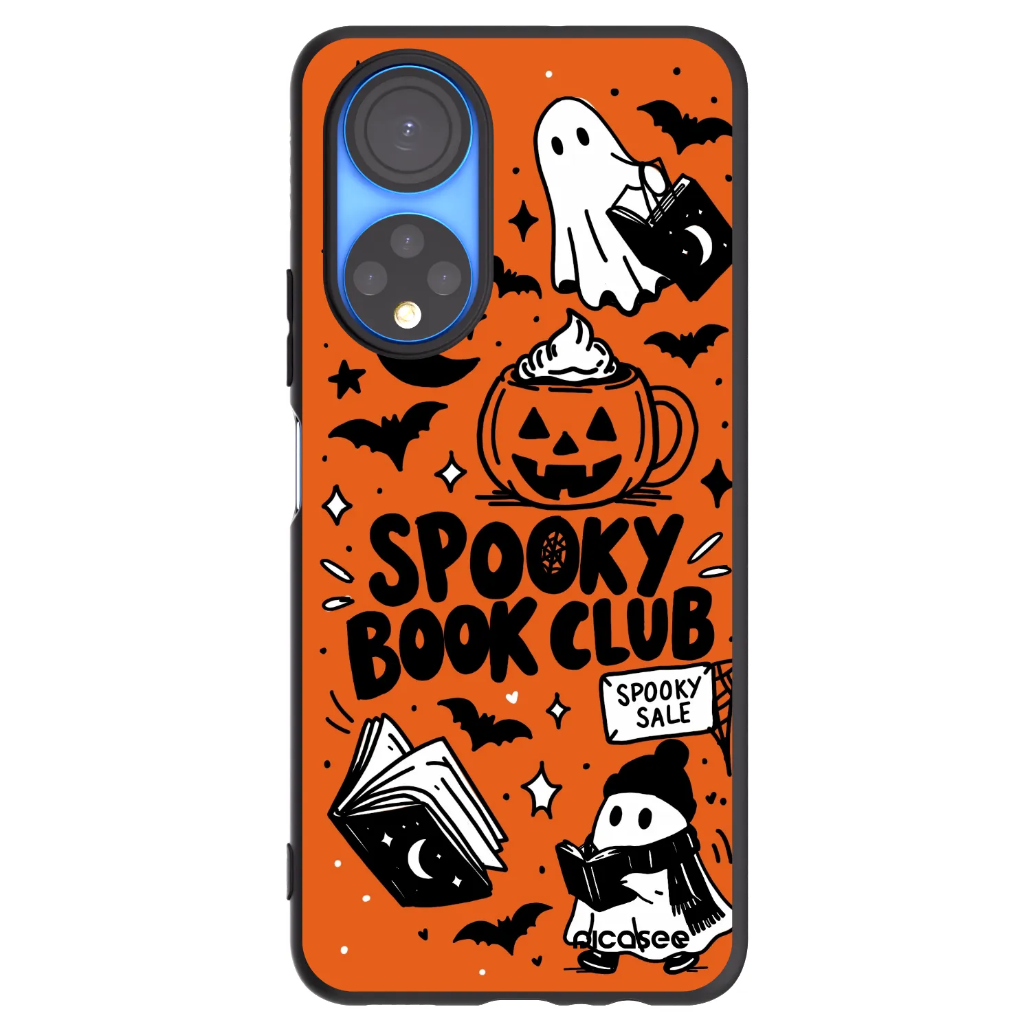 Picasee silikonowe czarne etui na Honor X7 - Spooky book club