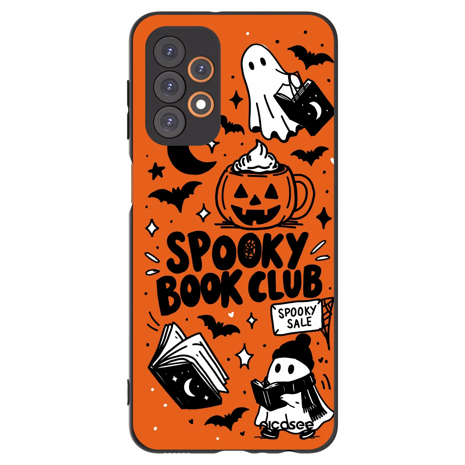 Picasee silikonowe czarne etui na Samsung Galaxy A23 A235F 4G - Spooky book club