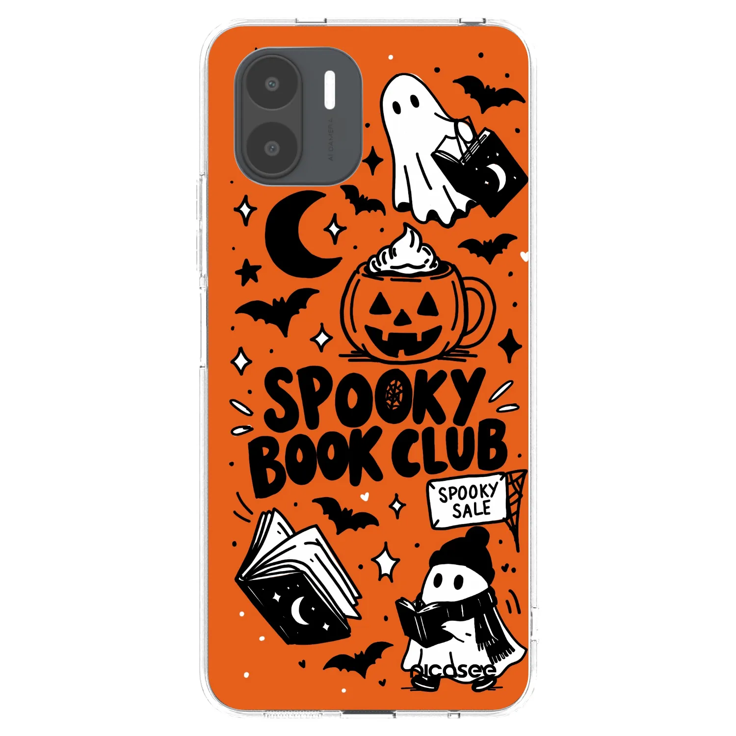 Picasee silikonowe przeźroczyste etui na Xiaomi Redmi A1 - Spooky book club