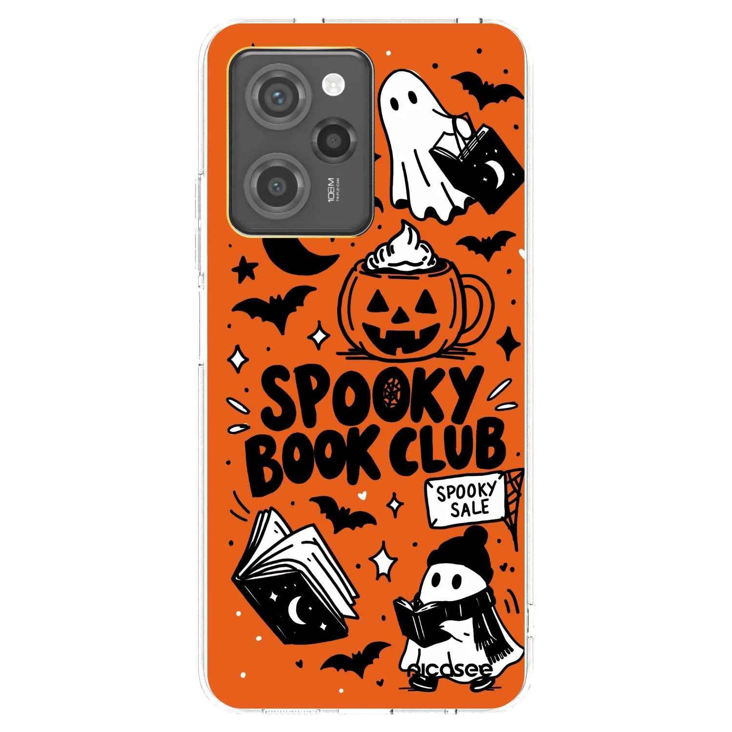 Picasee silikonowe czarne etui na Xiaomi Poco X5 Pro - Spooky book club