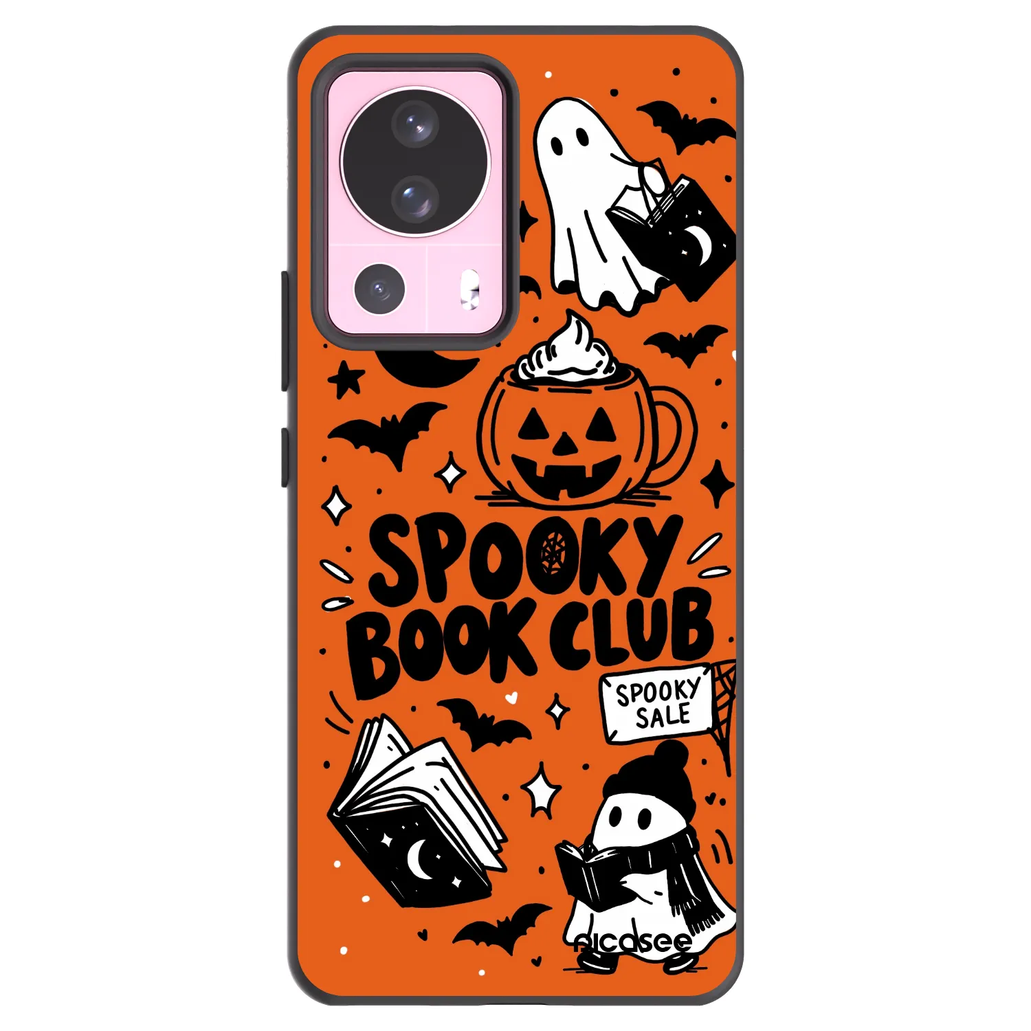 Picasee silikonowe czarne etui na Xiaomi 13 Lite - Spooky book club