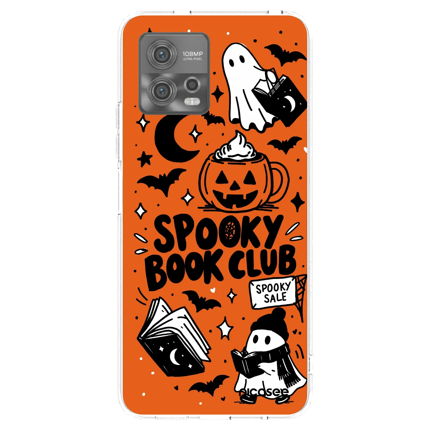 Picasee silikonowe przeźroczyste etui na Motorola Moto G72 - Spooky book club