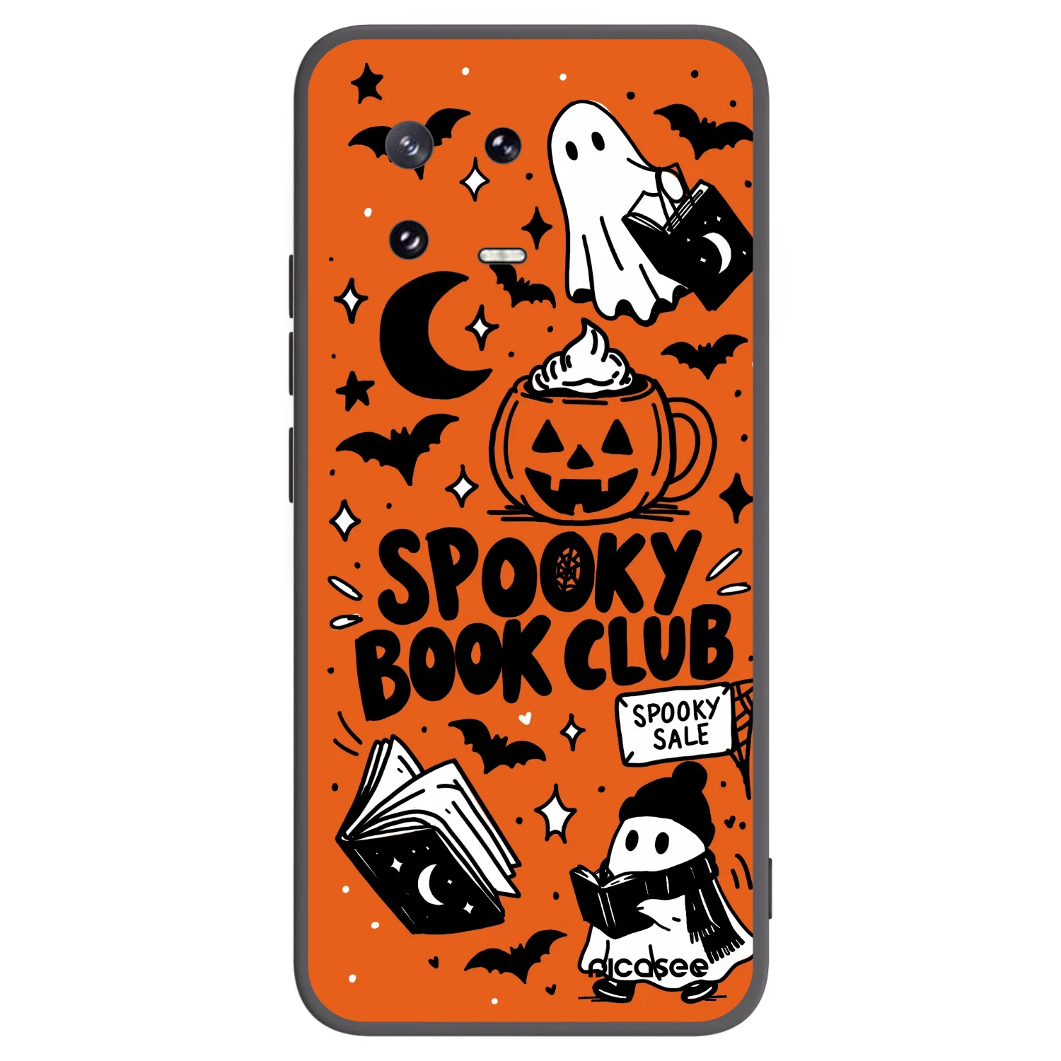 Picasee silikonowe czarne etui na Xiaomi 13 Pro - Spooky book club