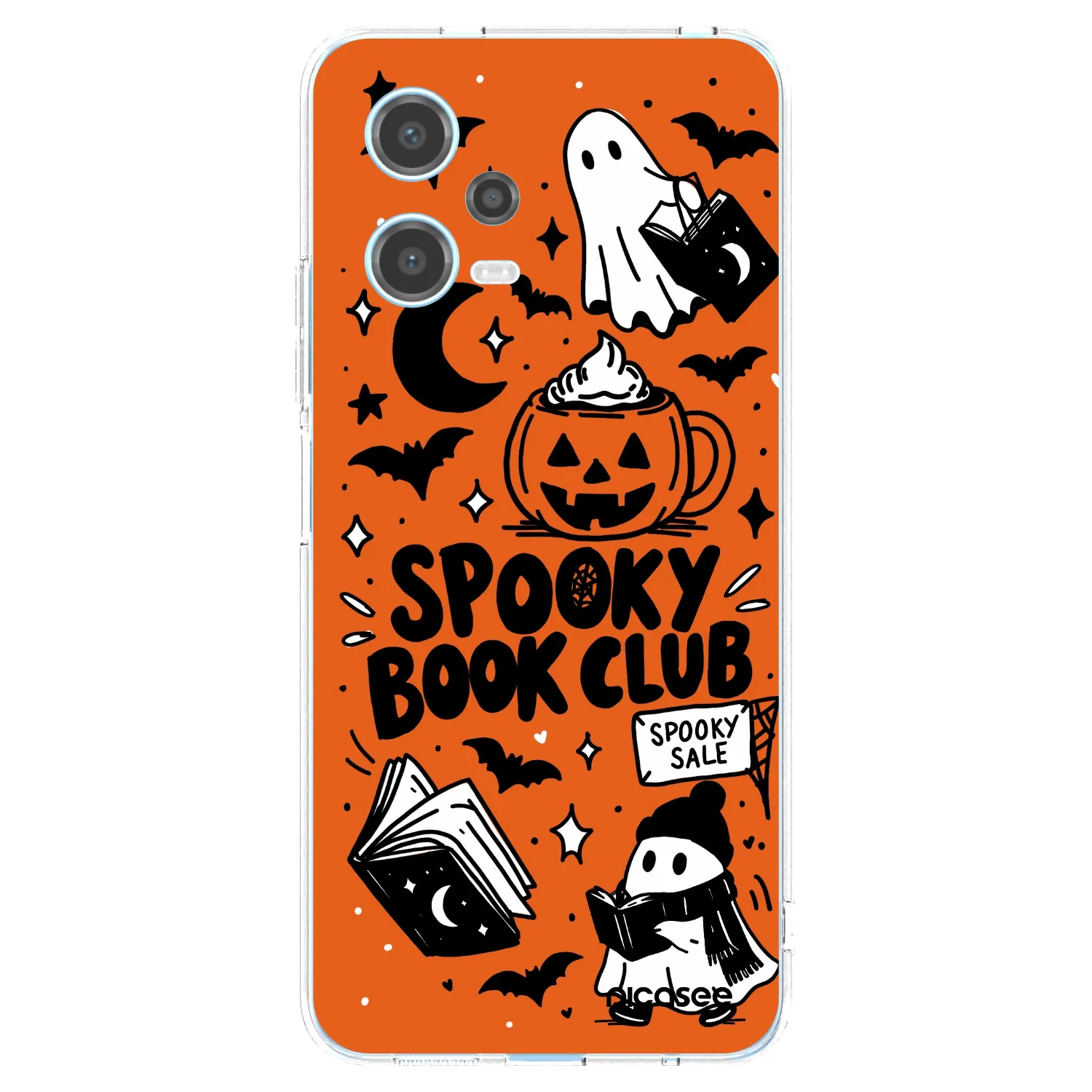 Picasee silikonowe przeźroczyste etui na Xiaomi Redmi Note 12 5G - Spooky book club