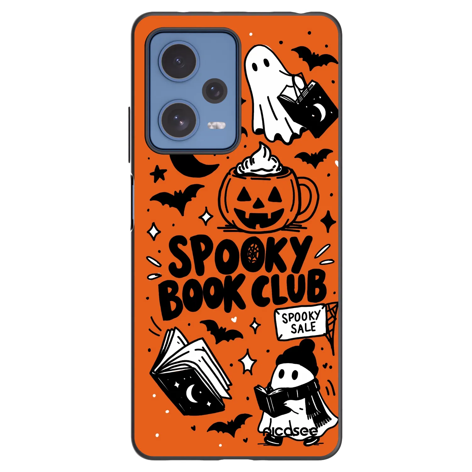 Picasee silikonowe czarne etui na Xiaomi Redmi Note 12 Pro 5G - Spooky book club
