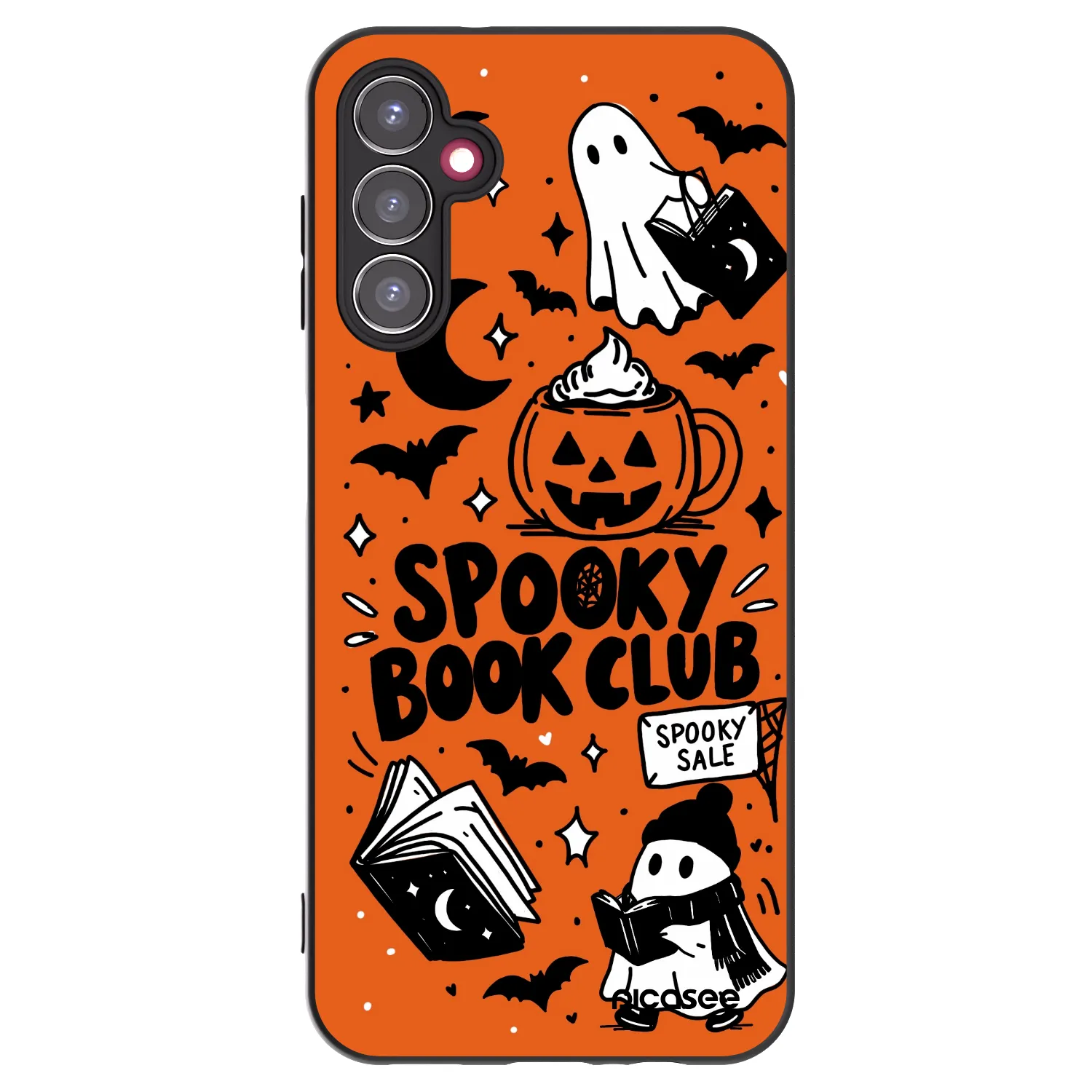 Picasee silikonowe czarne etui na Samsung Galaxy A14 5G A146P - Spooky book club