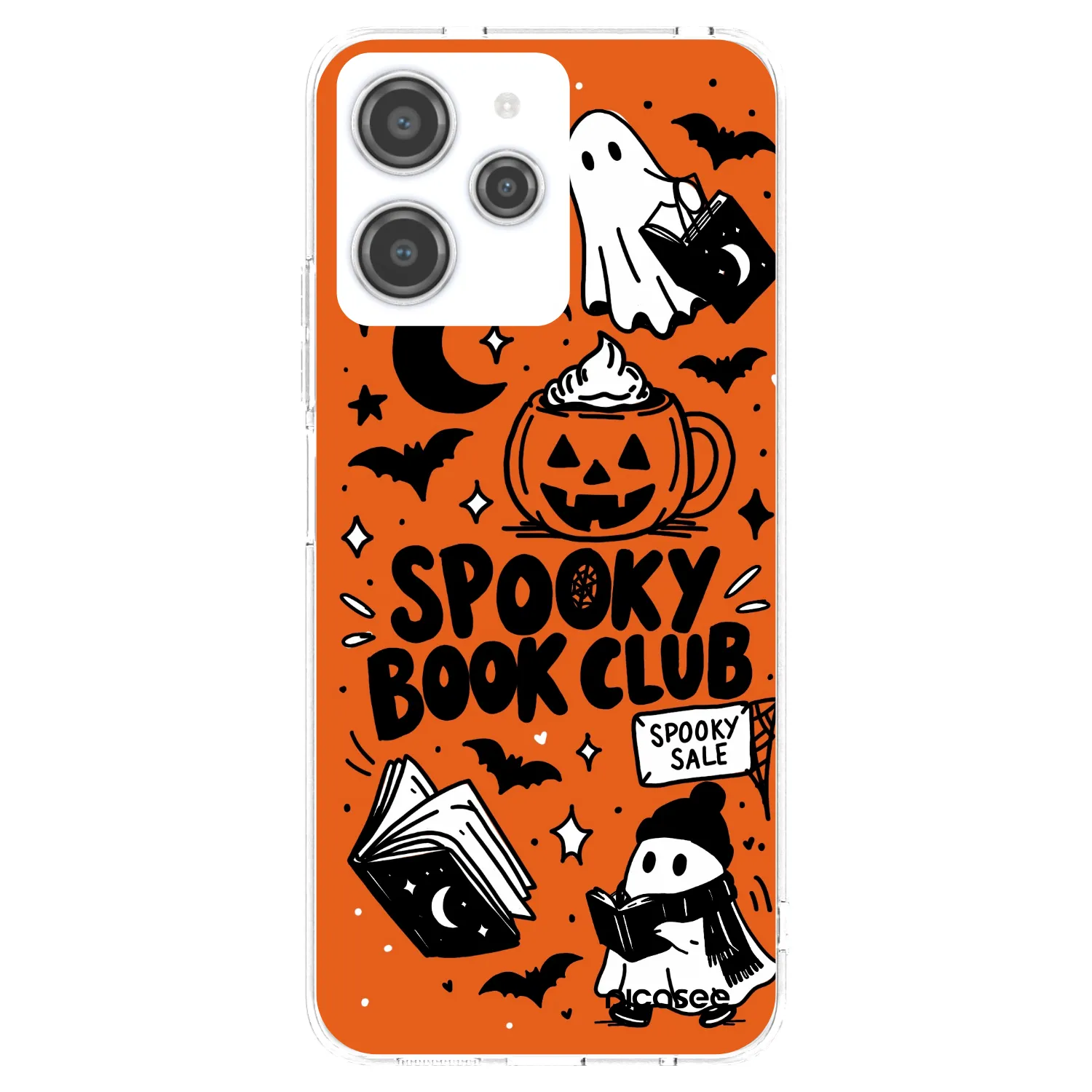 Picasee silikonowe przeźroczyste etui na Xiaomi Redmi 12 4G - Spooky book club