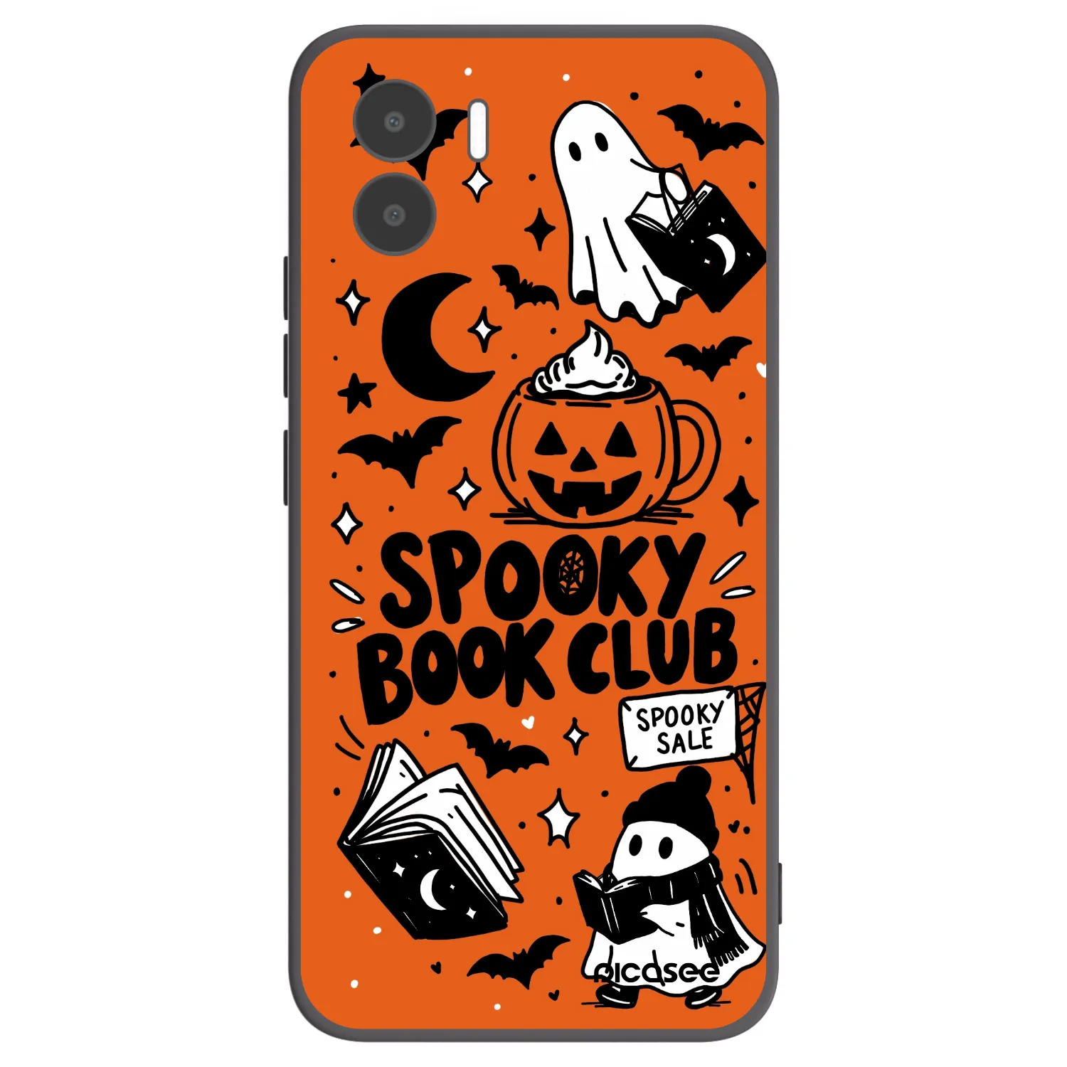 Picasee silikonowe czarne etui na Xiaomi Redmi A2 - Spooky book club