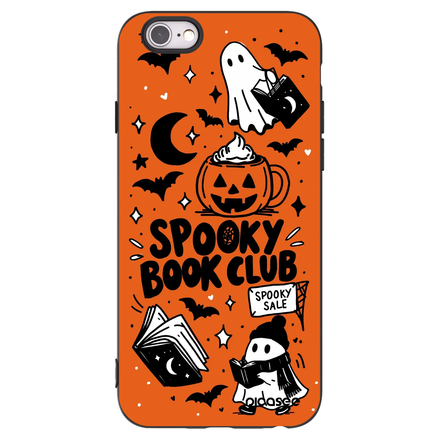 Picasee silikonowe czarne etui na Apple iPhone 6/6S - Spooky book club