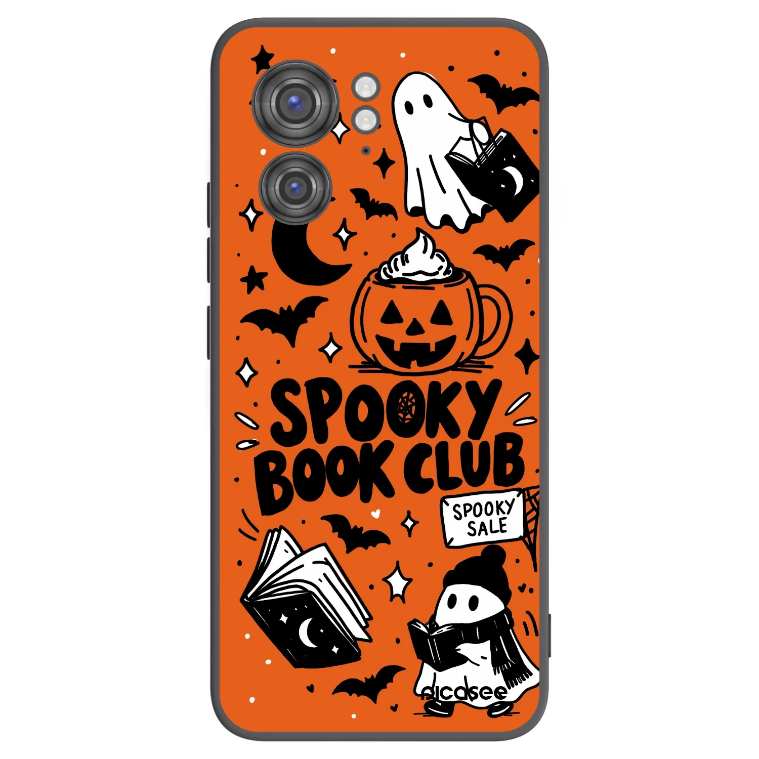 Picasee silikonowe czarne etui na Motorola Edge 40 - Spooky book club