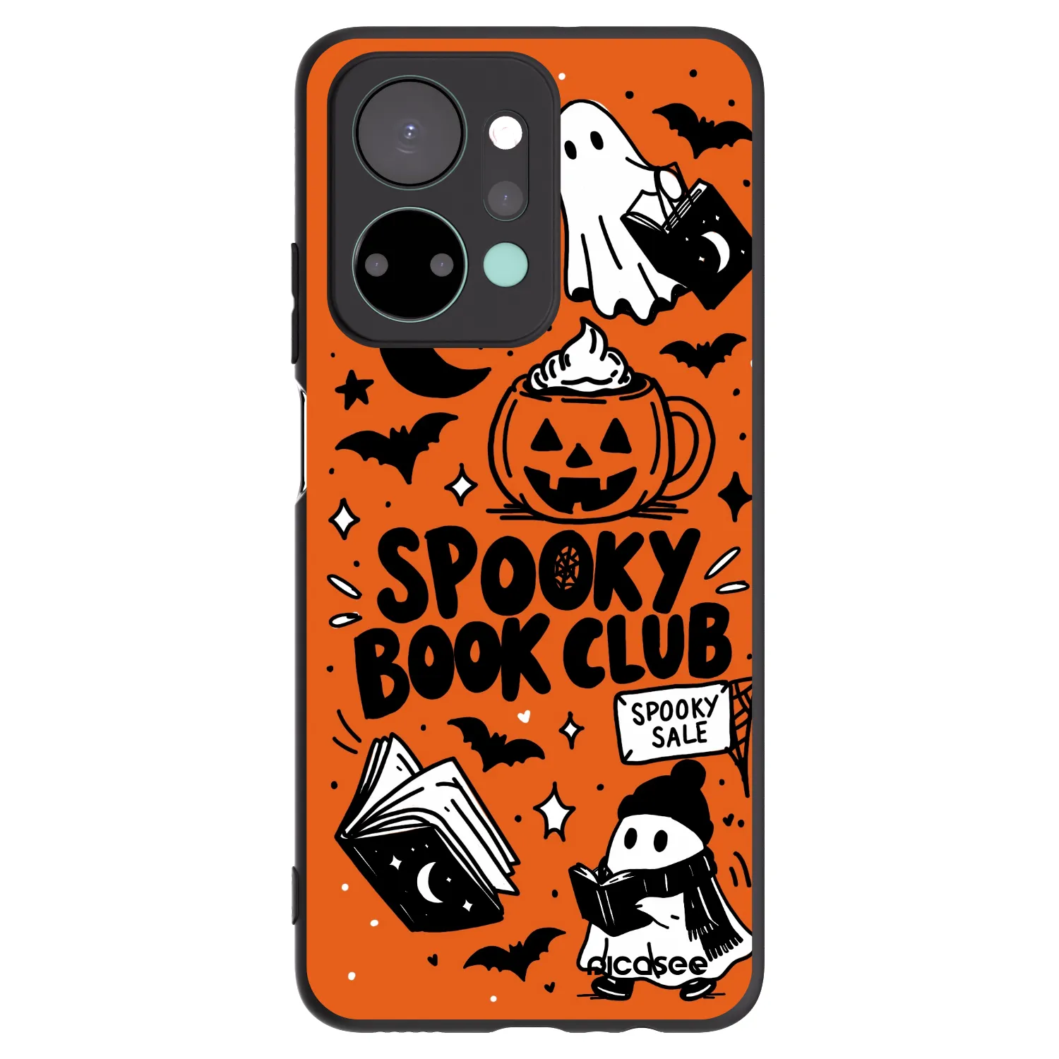 Picasee silikonowe czarne etui na Honor X7a - Spooky book club