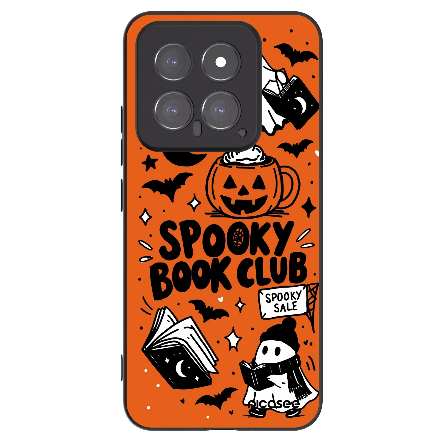 Picasee silikonowe czarne etui na Xiaomi 14 - Spooky book club