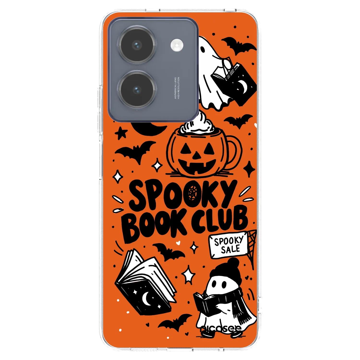 Picasee silikonowe przeźroczyste etui na Vivo Y36 4G - Spooky book club