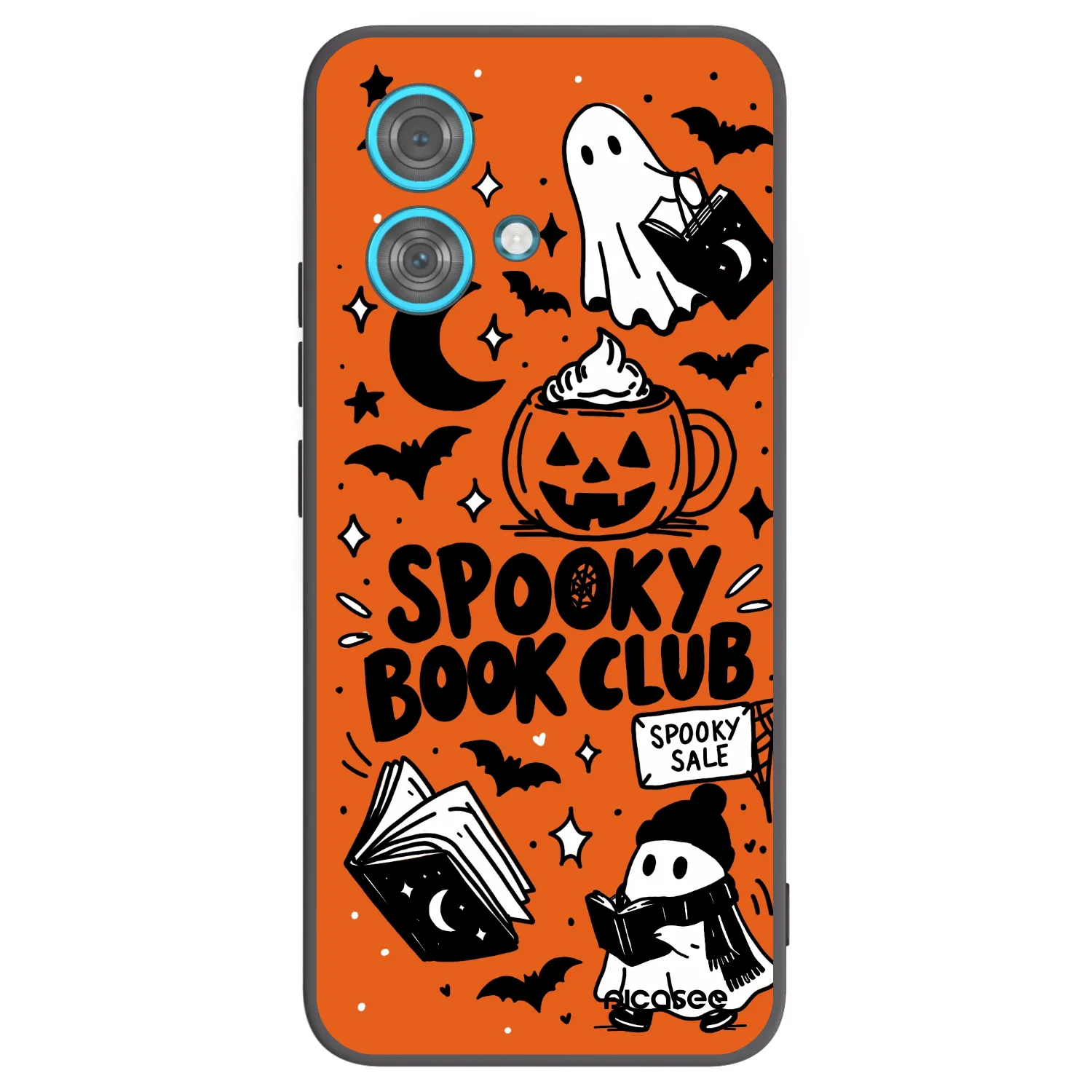 Picasee silikonowe czarne etui na Motorola Edge 40 Neo - Spooky book club