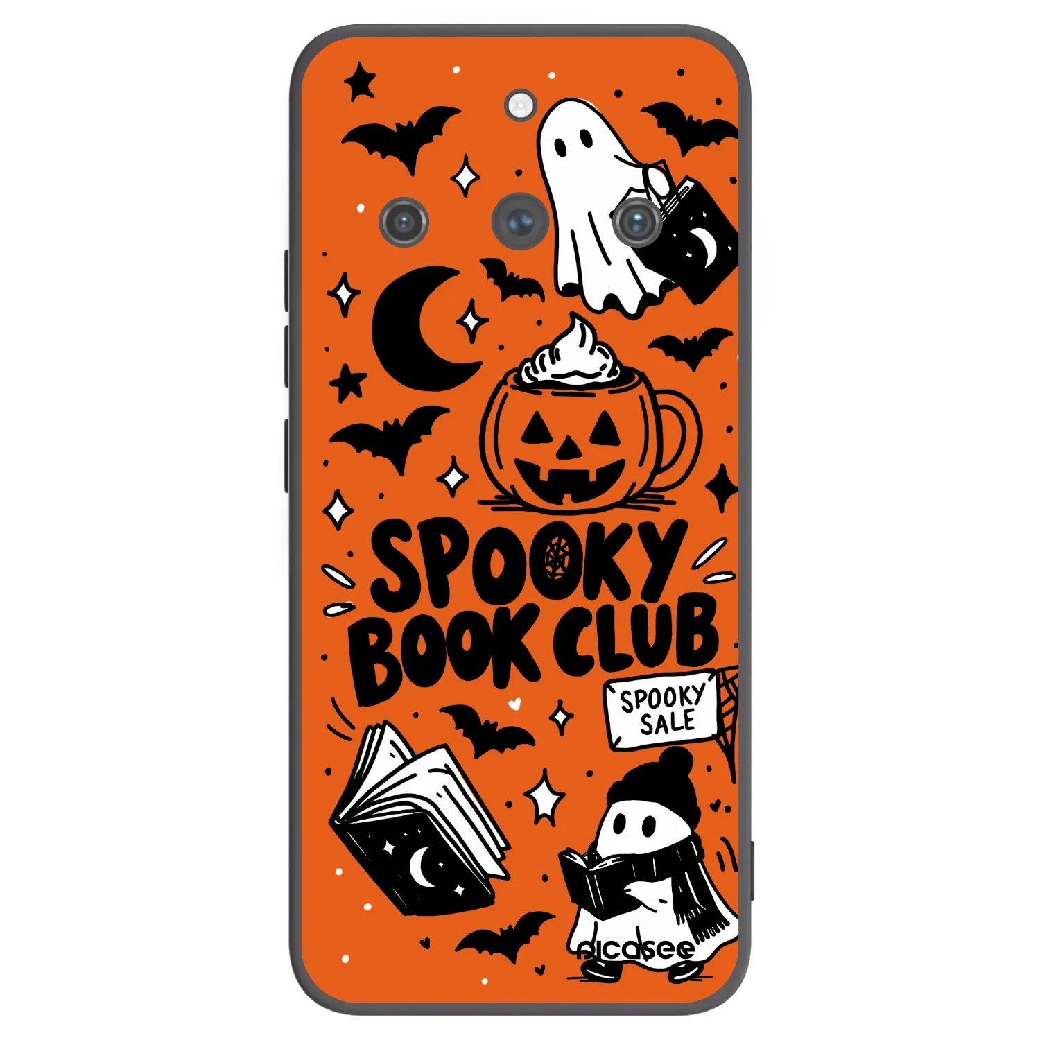 Picasee silikonowe czarne etui na Realme 11 Pro+ - Spooky book club