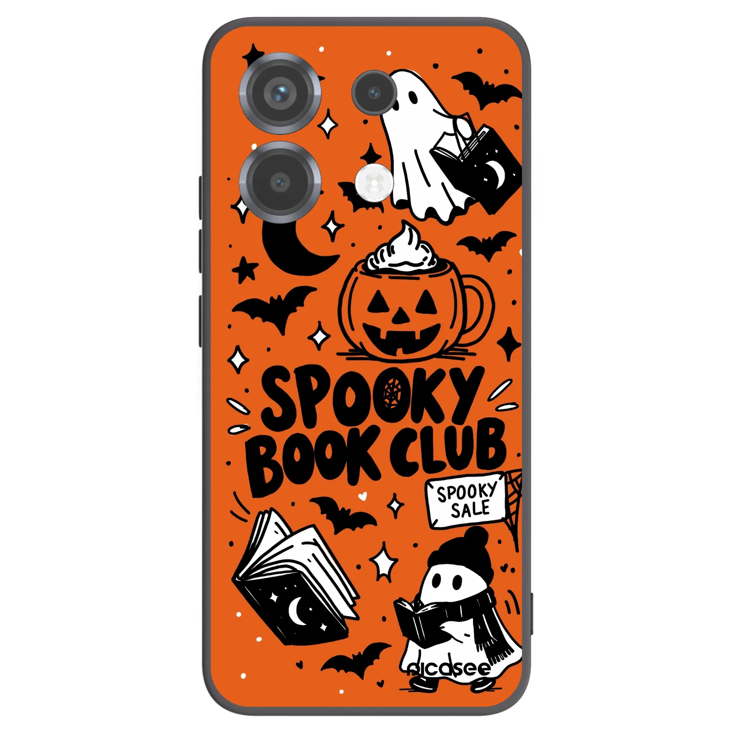 Picasee silikonowe czarne etui na Xiaomi Poco X6 - Spooky book club