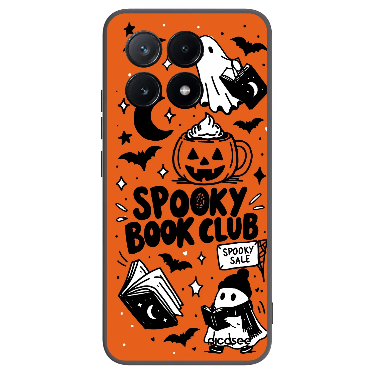 Picasee silikonowe czarne etui na Xiaomi Poco X6 Pro - Spooky book club