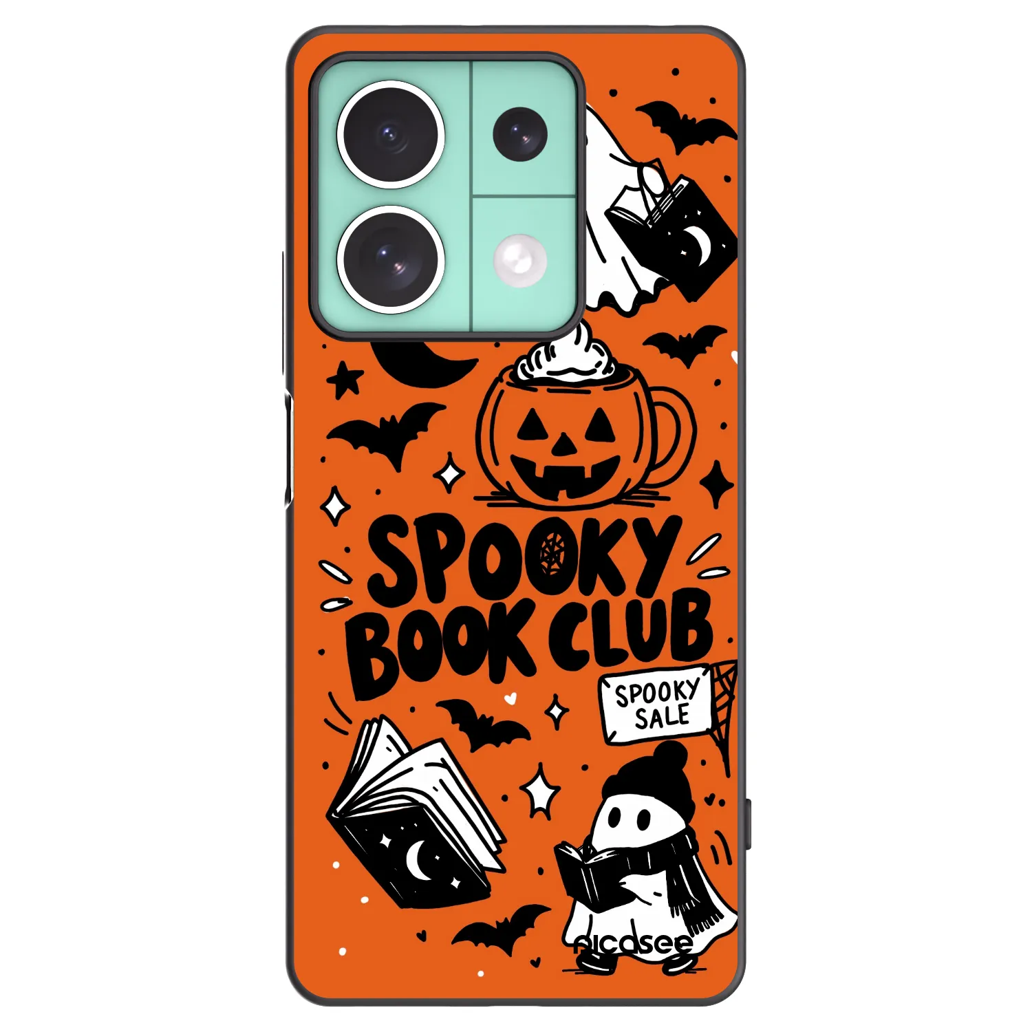 Picasee silikonowe czarne etui na Xiaomi Redmi Note 13 5G - Spooky book club