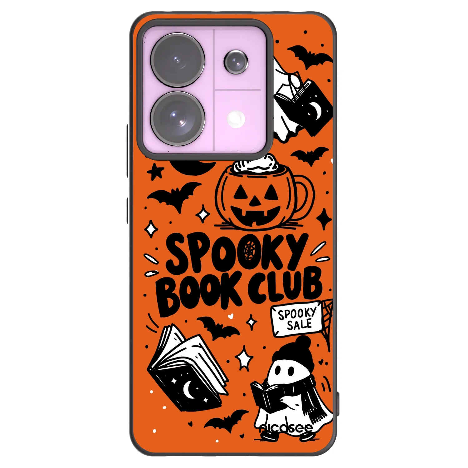 Picasee silikonowe czarne etui na Xiaomi Redmi Note 13 Pro 5G - Spooky book club