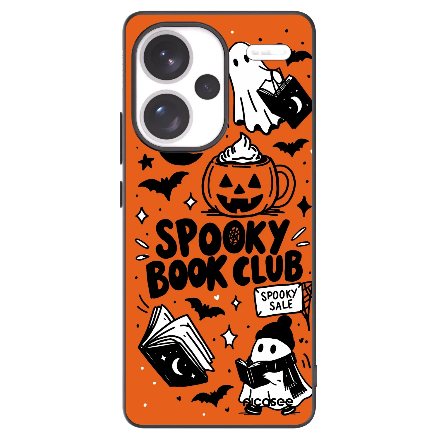 Picasee silikonowe czarne etui na Xiaomi Redmi Note 13 Pro+ 5G - Spooky book club