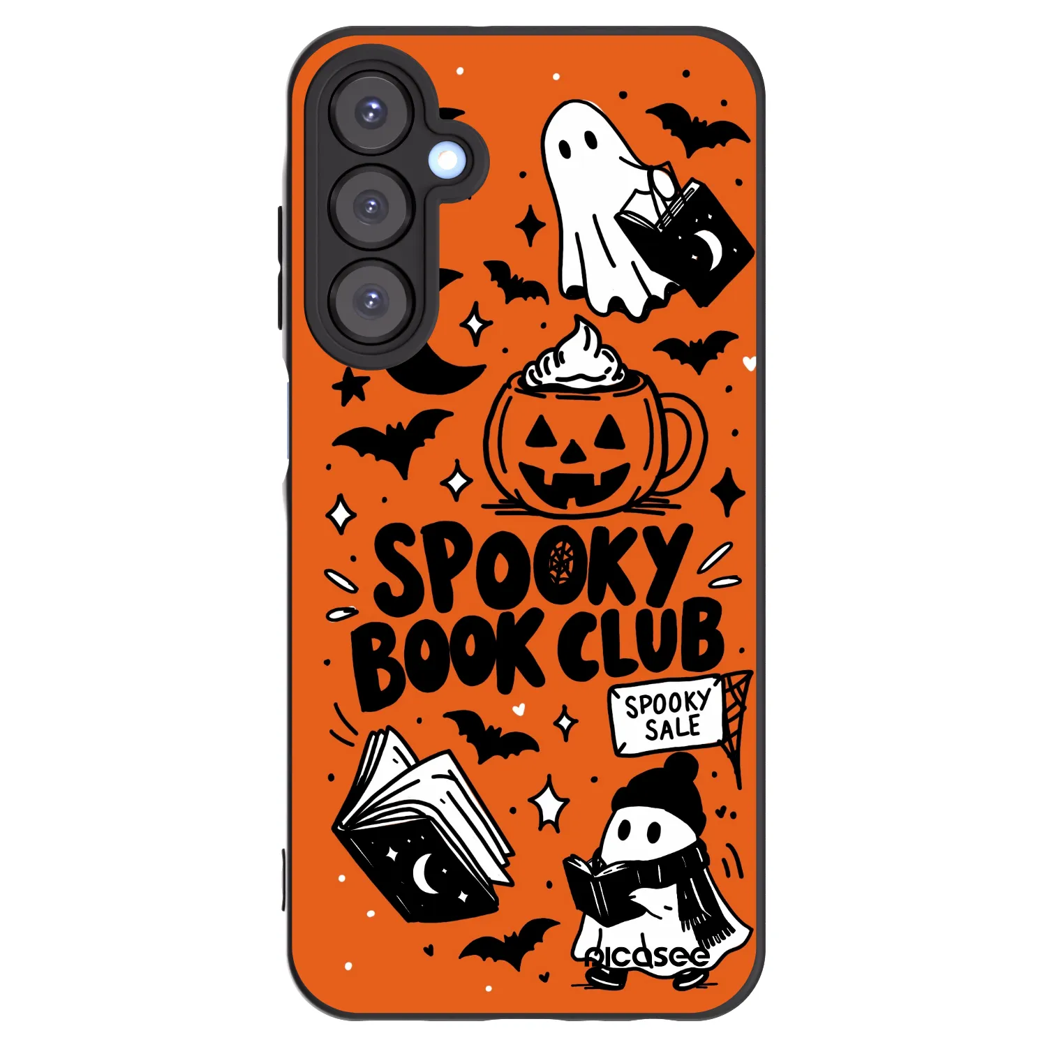 Picasee silikonowe czarne etui na Samsung Galaxy A25 A256B 5G - Spooky book club