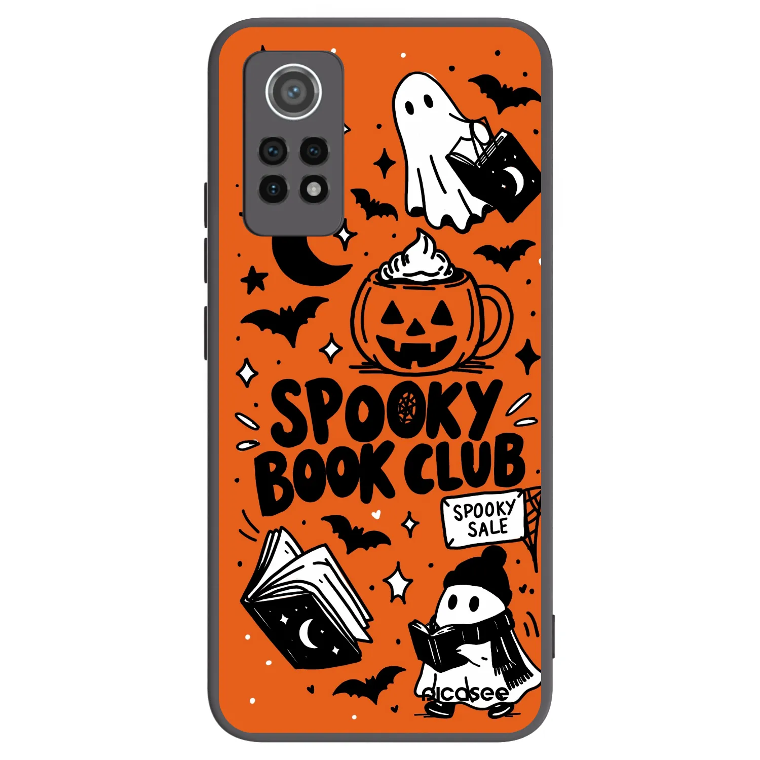 Picasee silikonowe czarne etui na Xiaomi Redmi Note 12 Pro 4G - Spooky book club
