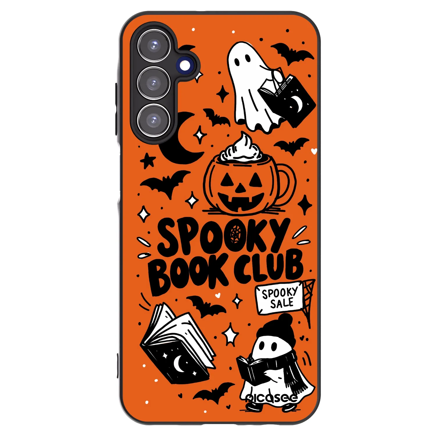 Picasee silikonowe czarne etui na Samsung Galaxy A15 A156B 5G - Spooky book club