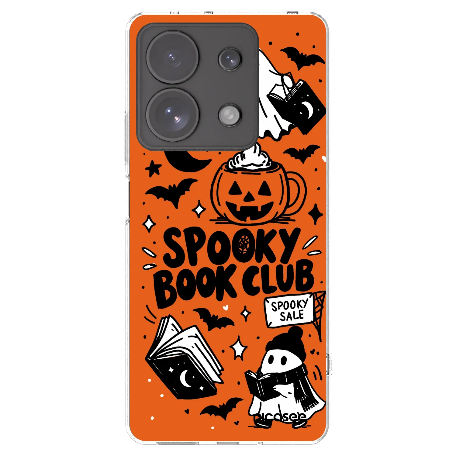 Picasee silikonowe przeźroczyste etui na Xiaomi Redmi Note 13 Pro 4G - Spooky book club