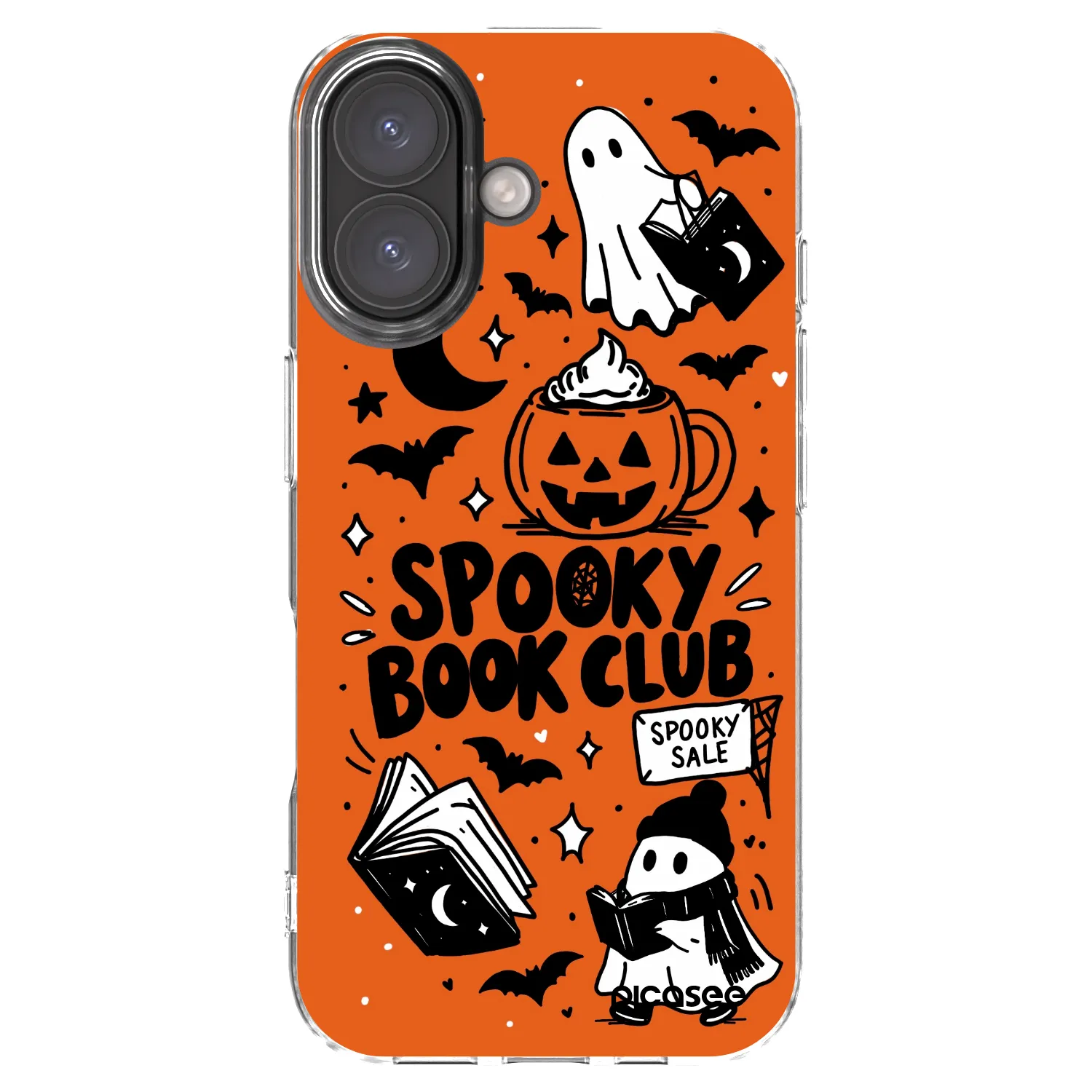Picasee silikonowe przeźroczyste etui na Apple iPhone 16 - Spooky book club