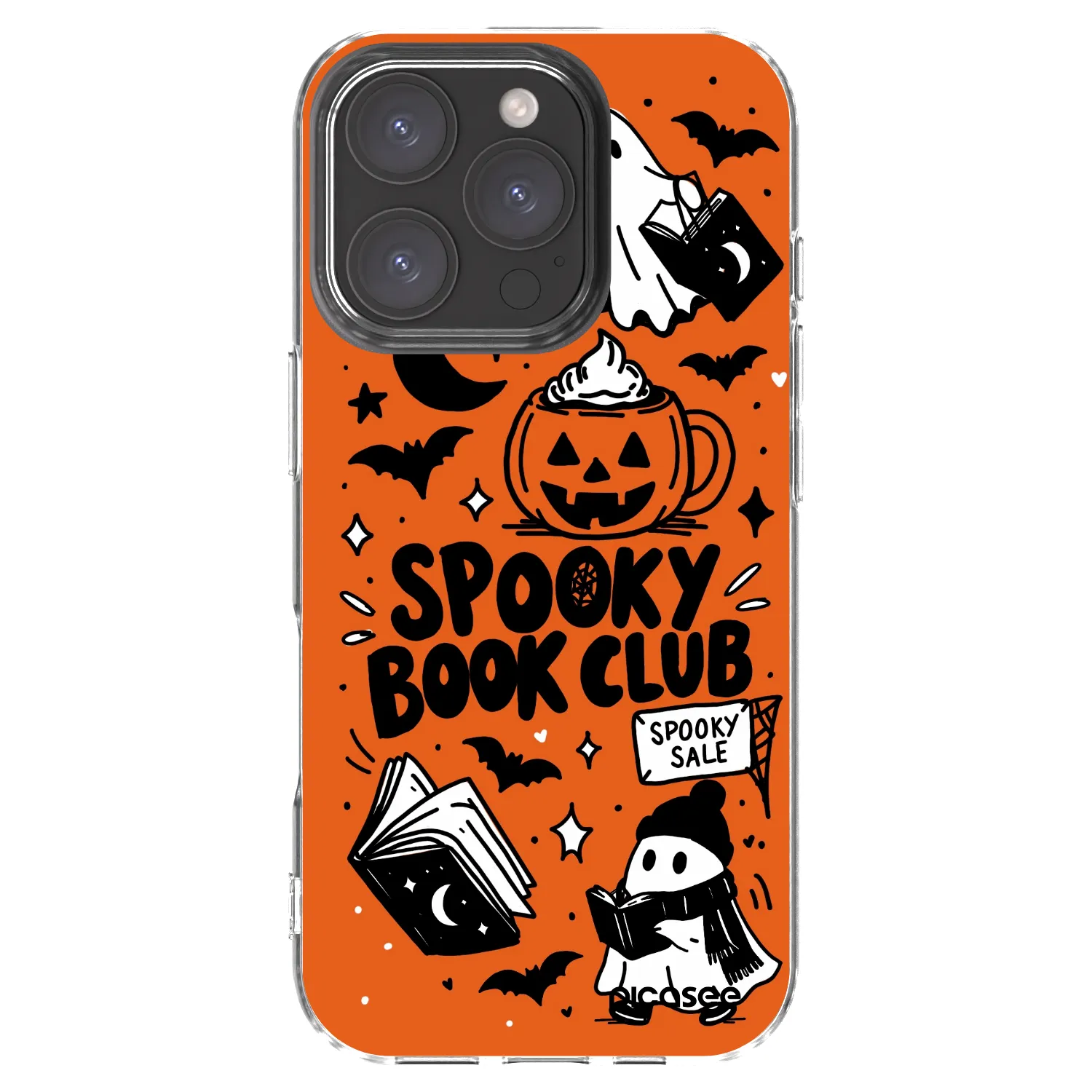 Picasee silikonowe przeźroczyste etui na Apple iPhone 16 Pro - Spooky book club