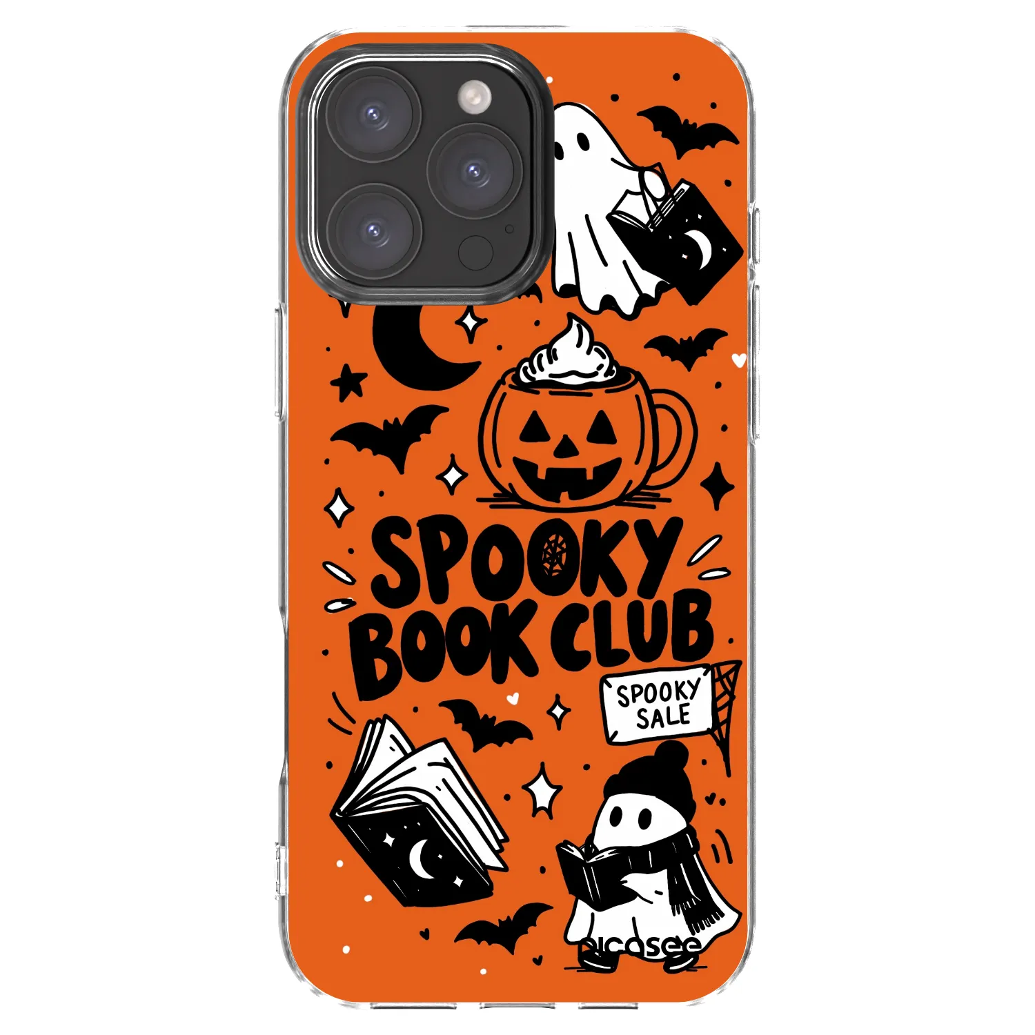 Picasee silikonowe przeźroczyste etui na Apple iPhone 16 Pro Max - Spooky book club