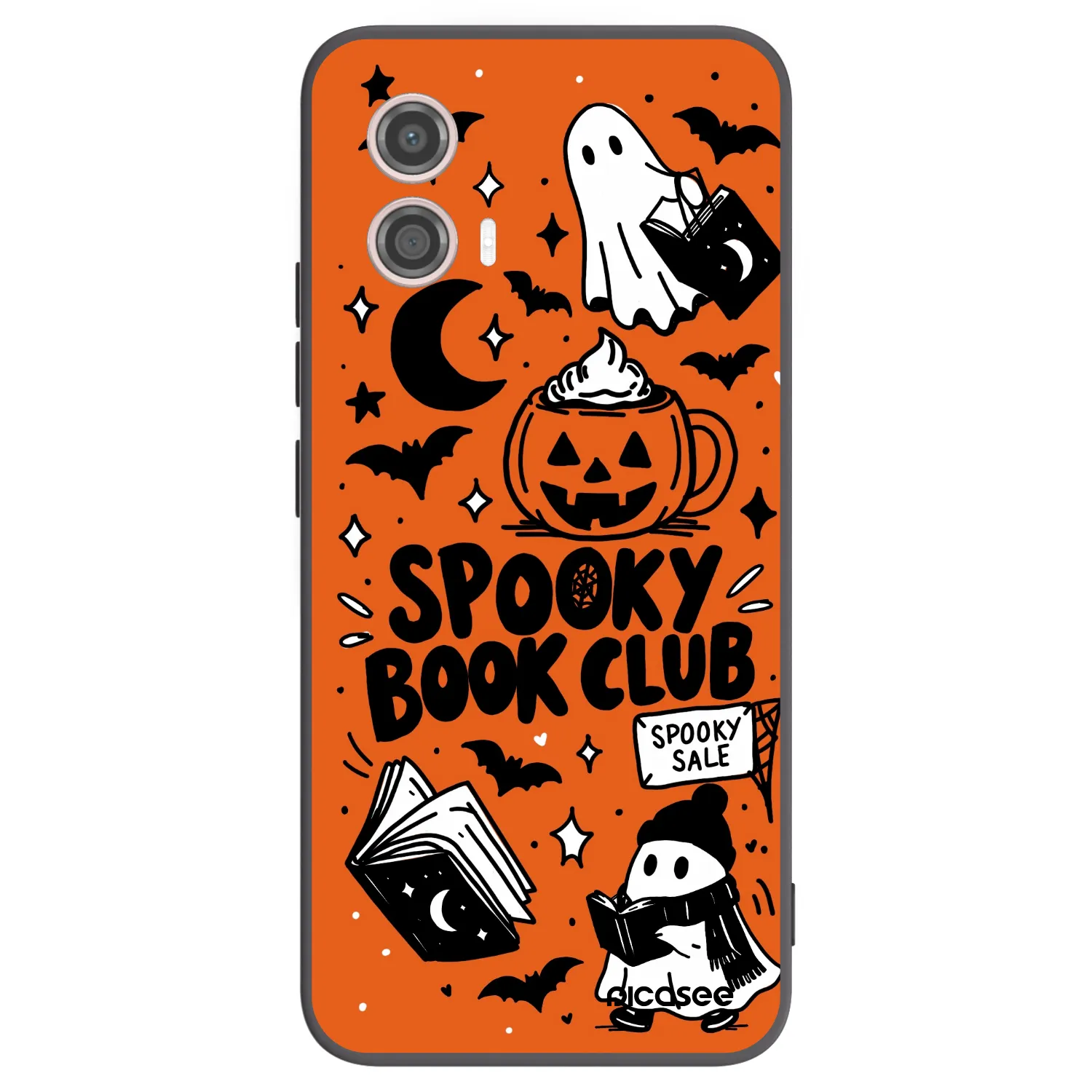Picasee silikonowe czarne etui na Motorola Moto G53 5G - Spooky book club