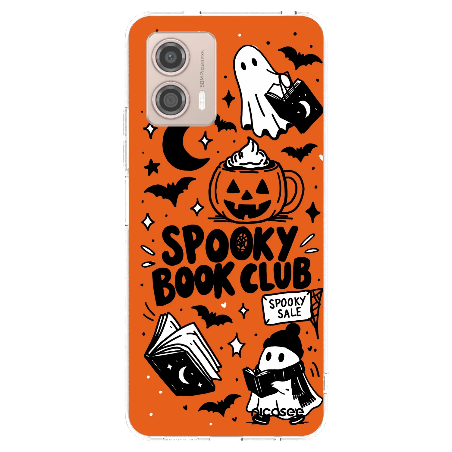 Picasee silikonowe przeźroczyste etui na Motorola Moto G53 5G - Spooky book club