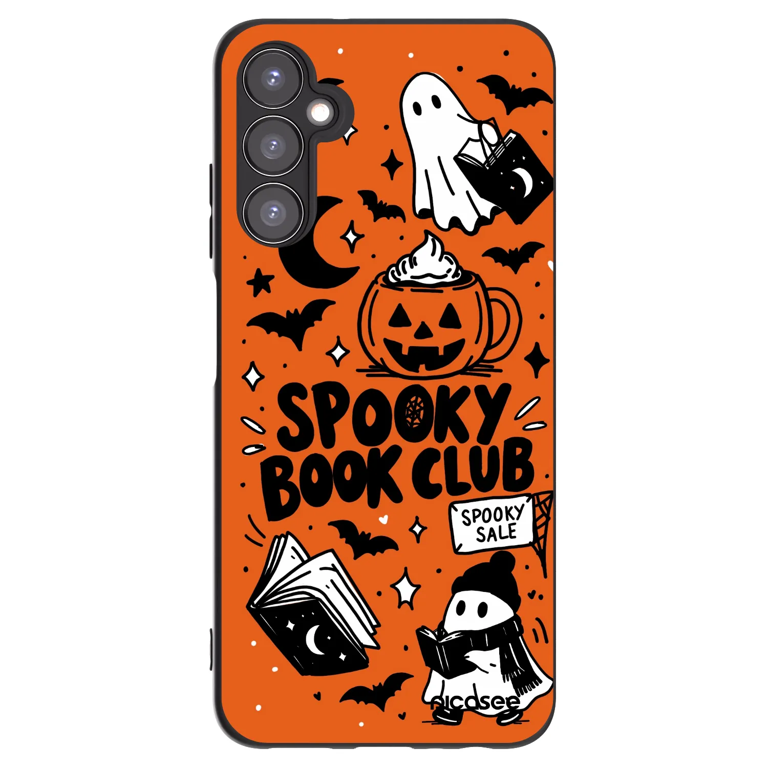 Picasee silikonowe czarne etui na Samsung Galaxy A05s A057G - Spooky book club