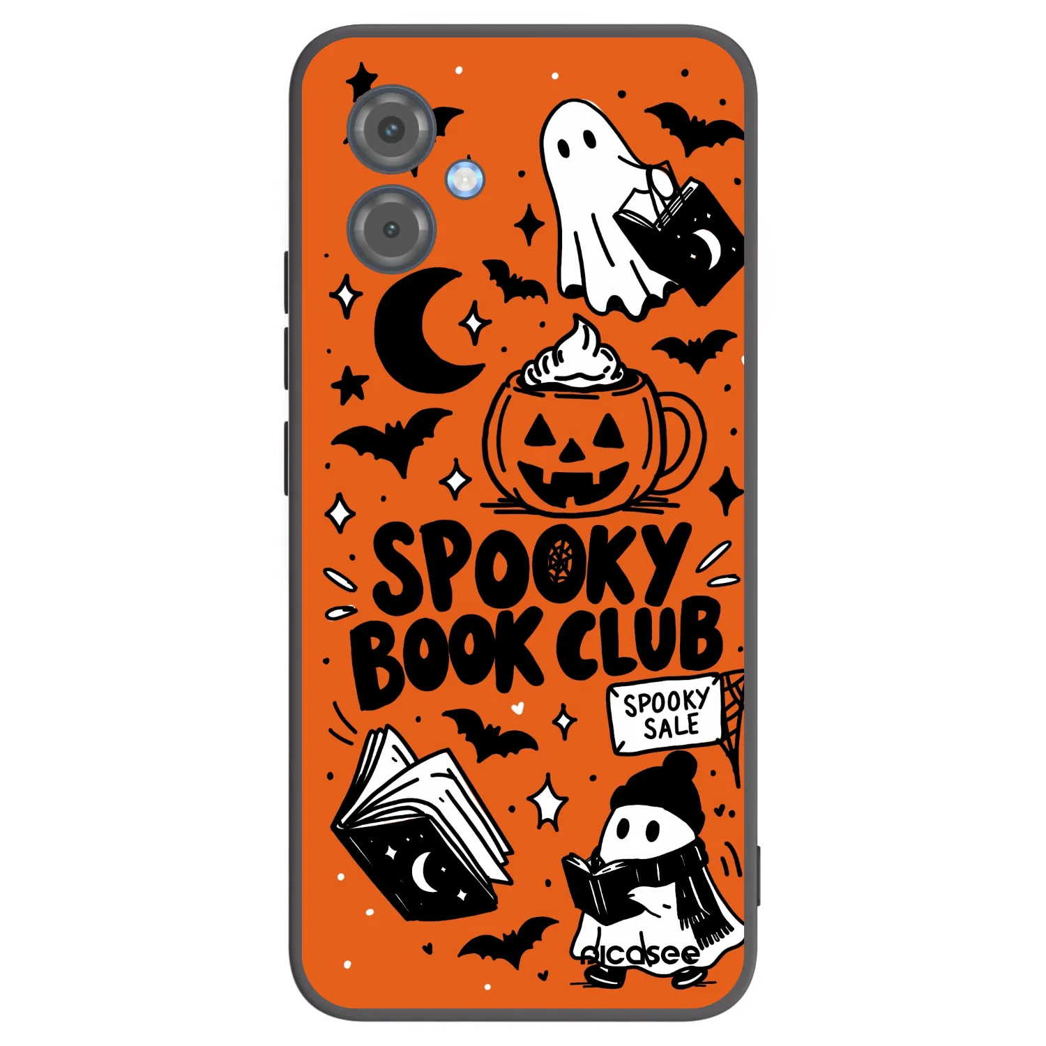 Picasee silikonowe czarne etui na Motorola Moto G14 - Spooky book club