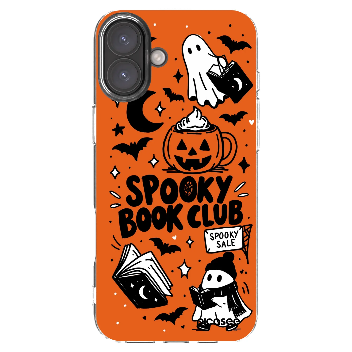Picasee silikonowe przeźroczyste etui na Apple iPhone 16 Plus - Spooky book club