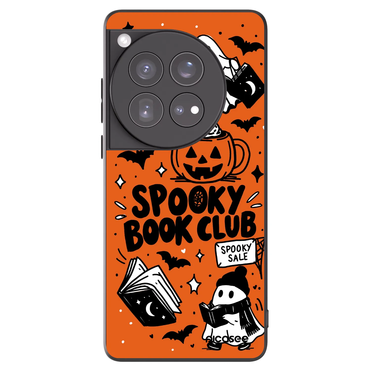 Picasee silikonowe czarne etui na OnePlus 12 5G - Spooky book club
