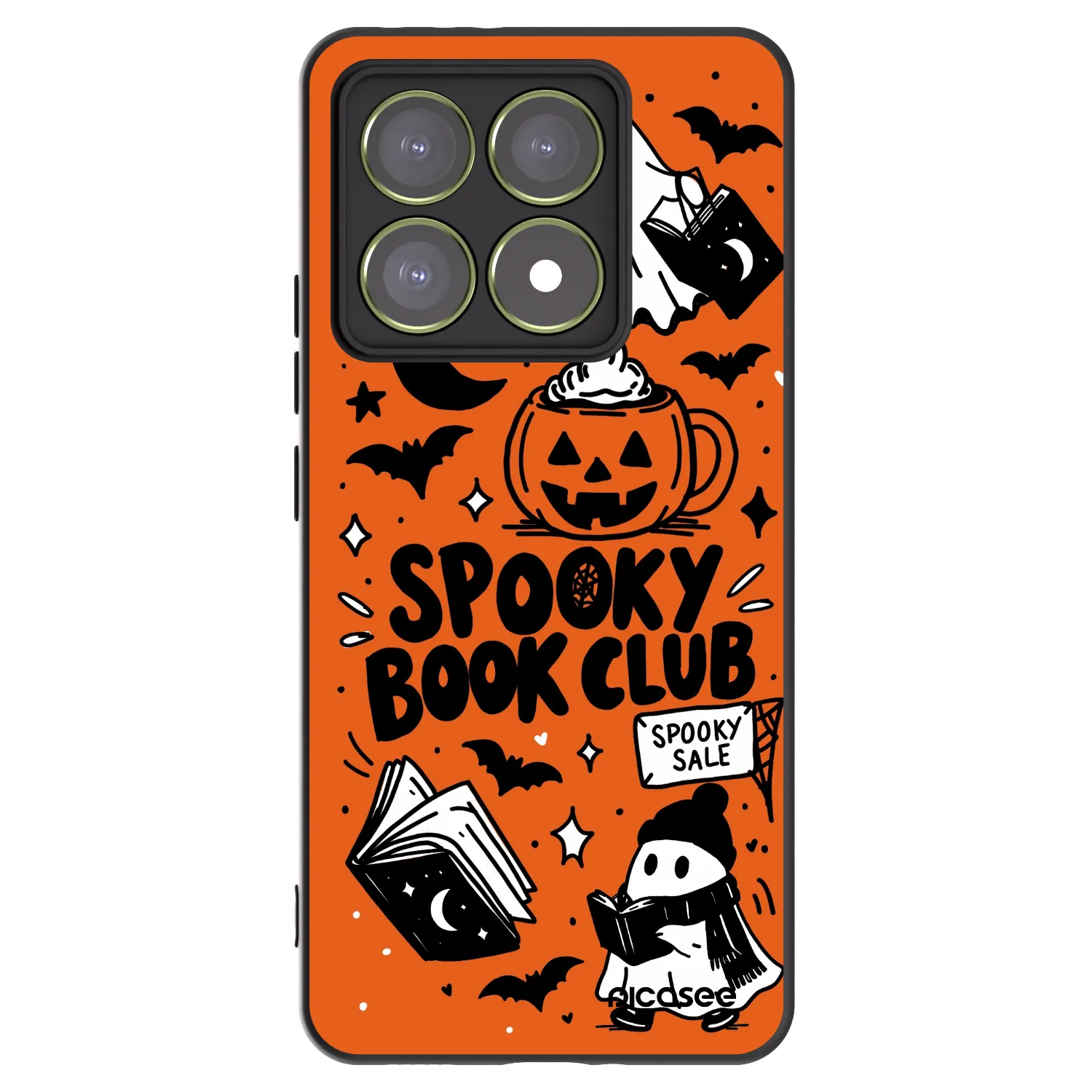 Picasee silikonowe czarne etui na Xiaomi 14T - Spooky book club