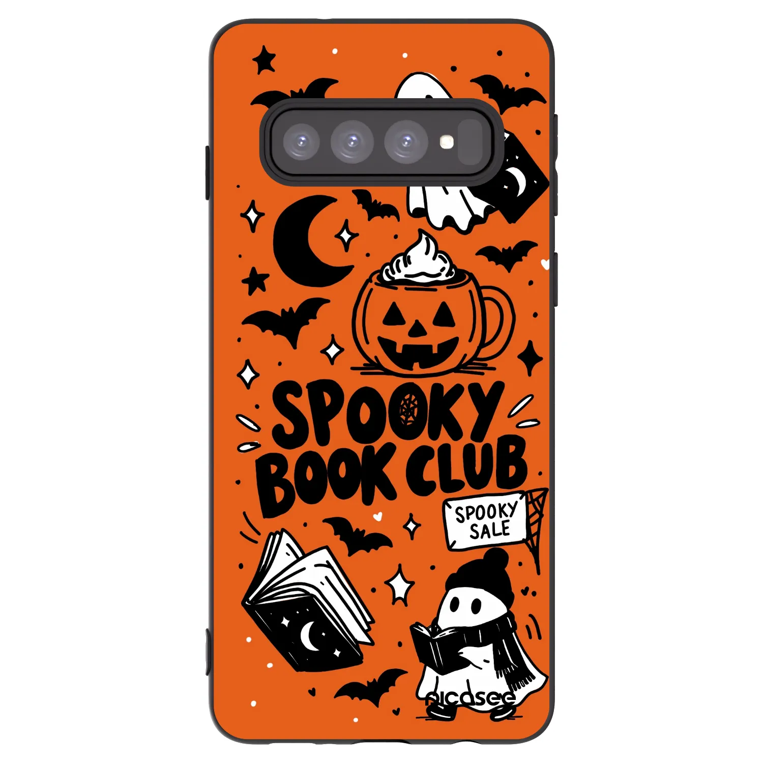 Picasee silikonowe czarne etui na Samsung Galaxy S10 G973 - Spooky book club