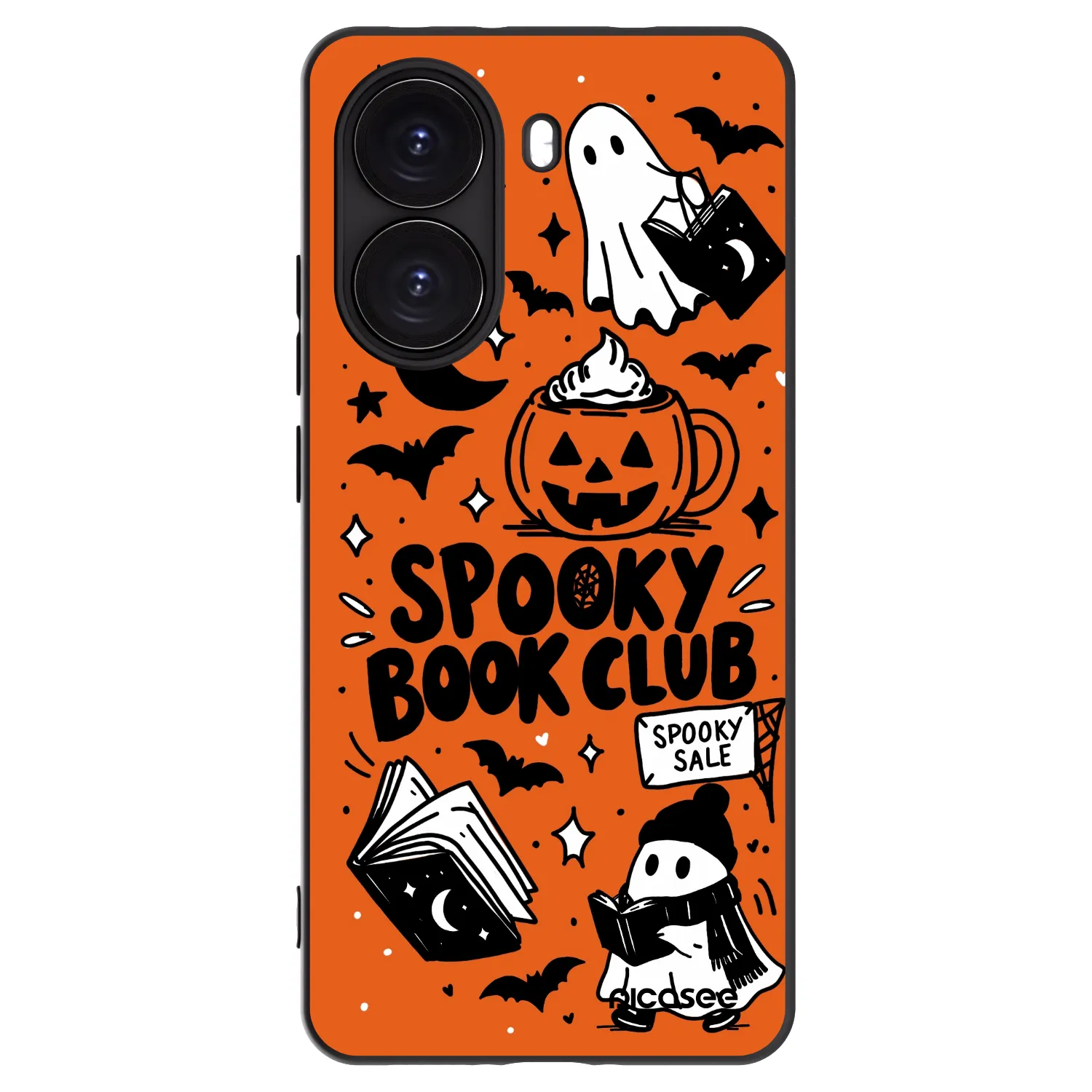 Picasee silikonowe czarne etui na Xiaomi Poco X7 Pro 5G - Spooky book club