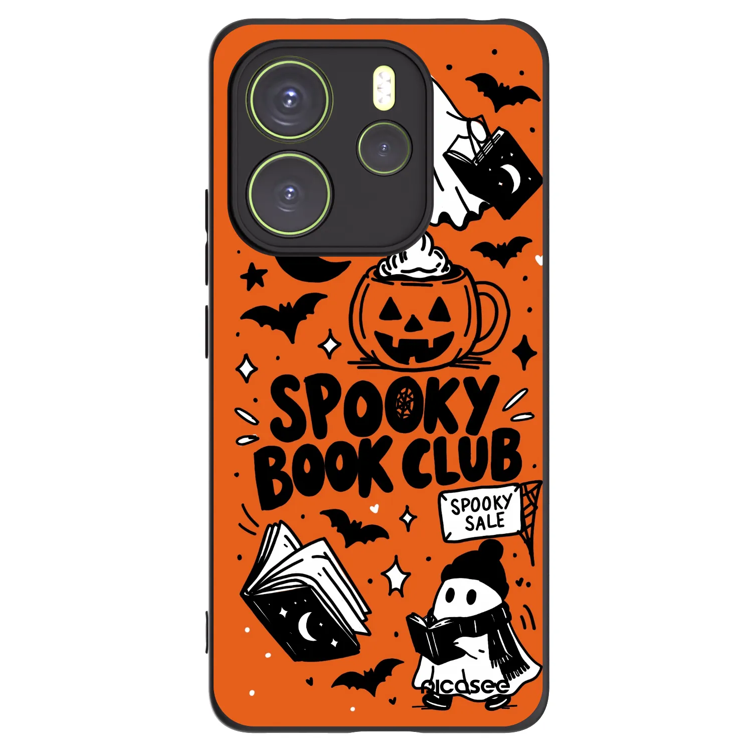 Picasee silikonowe czarne etui na Xiaomi Redmi Note 14 4G - Spooky book club
