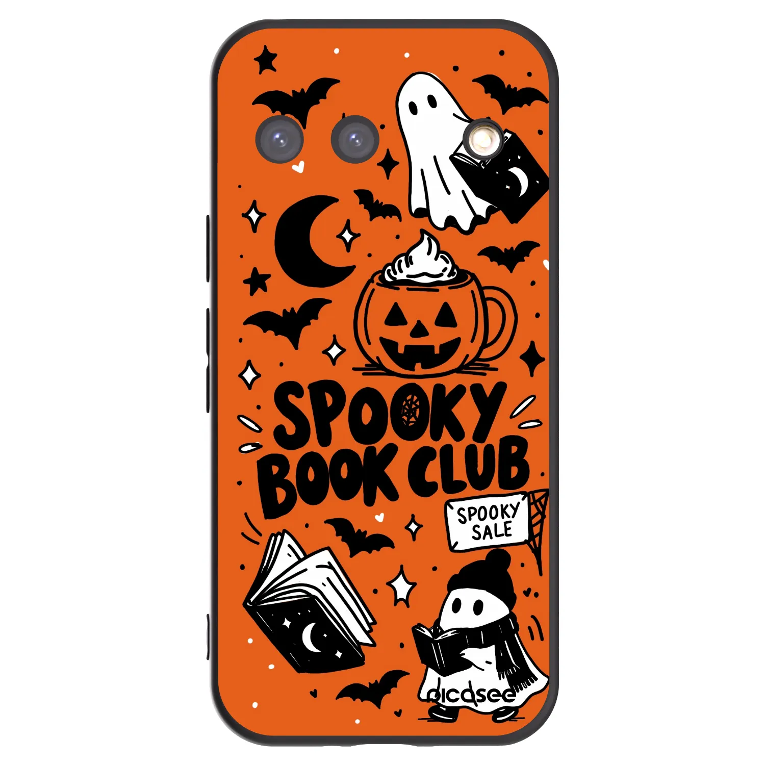 Picasee silikonowe czarne etui na Google Pixel 9 - Spooky book club