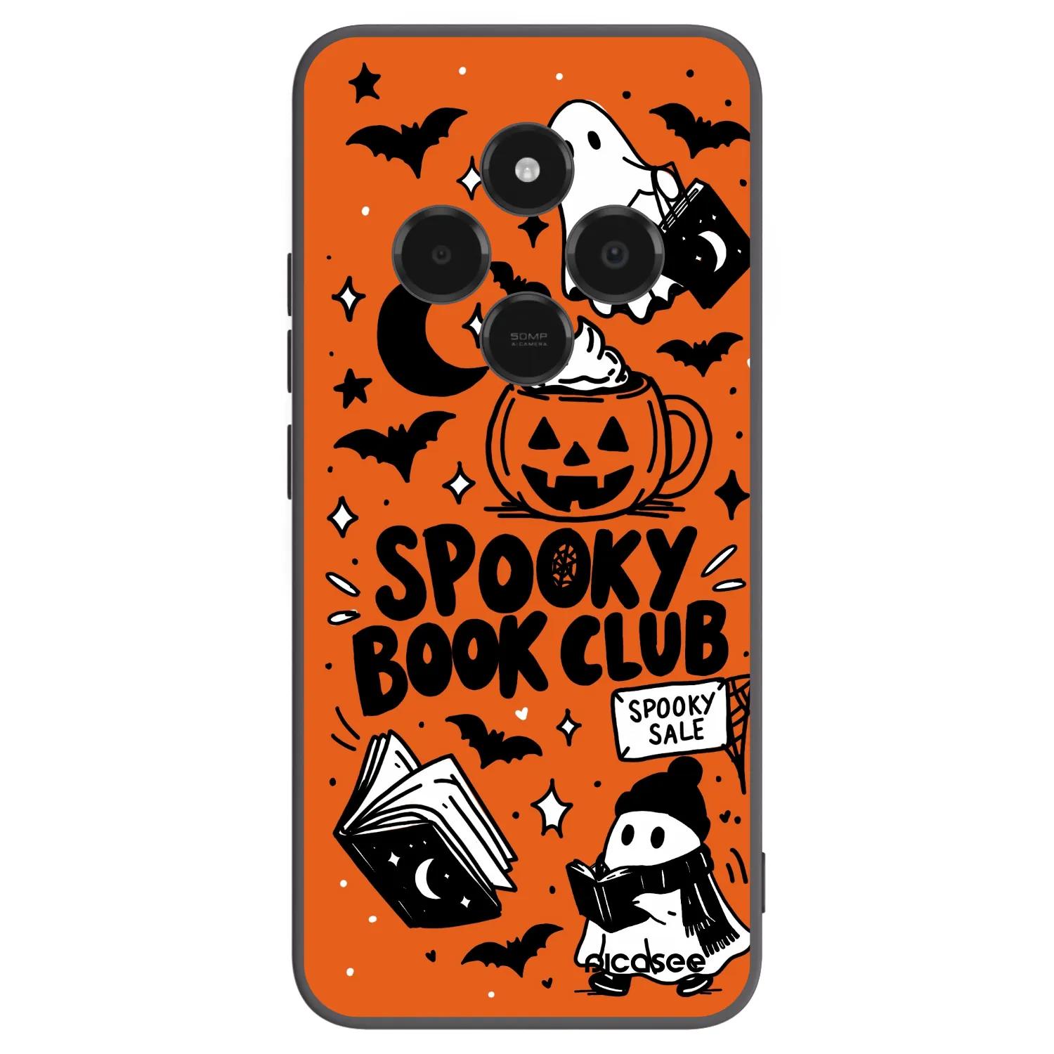 Picasee silikonowe czarne etui na Xiaomi Poco C75 - Spooky book club