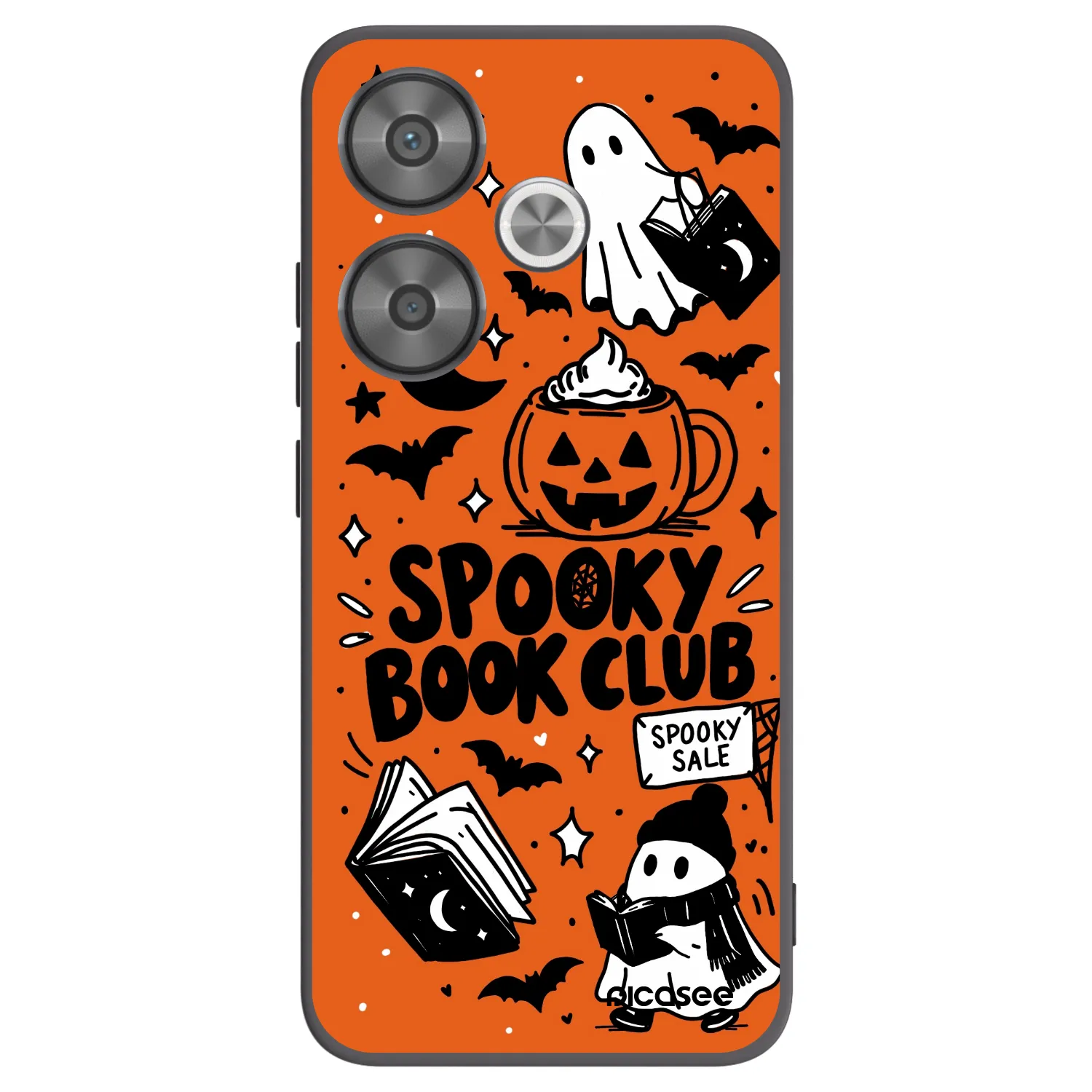 Picasee silikonowe czarne etui na Xiaomi Poco F6 - Spooky book club