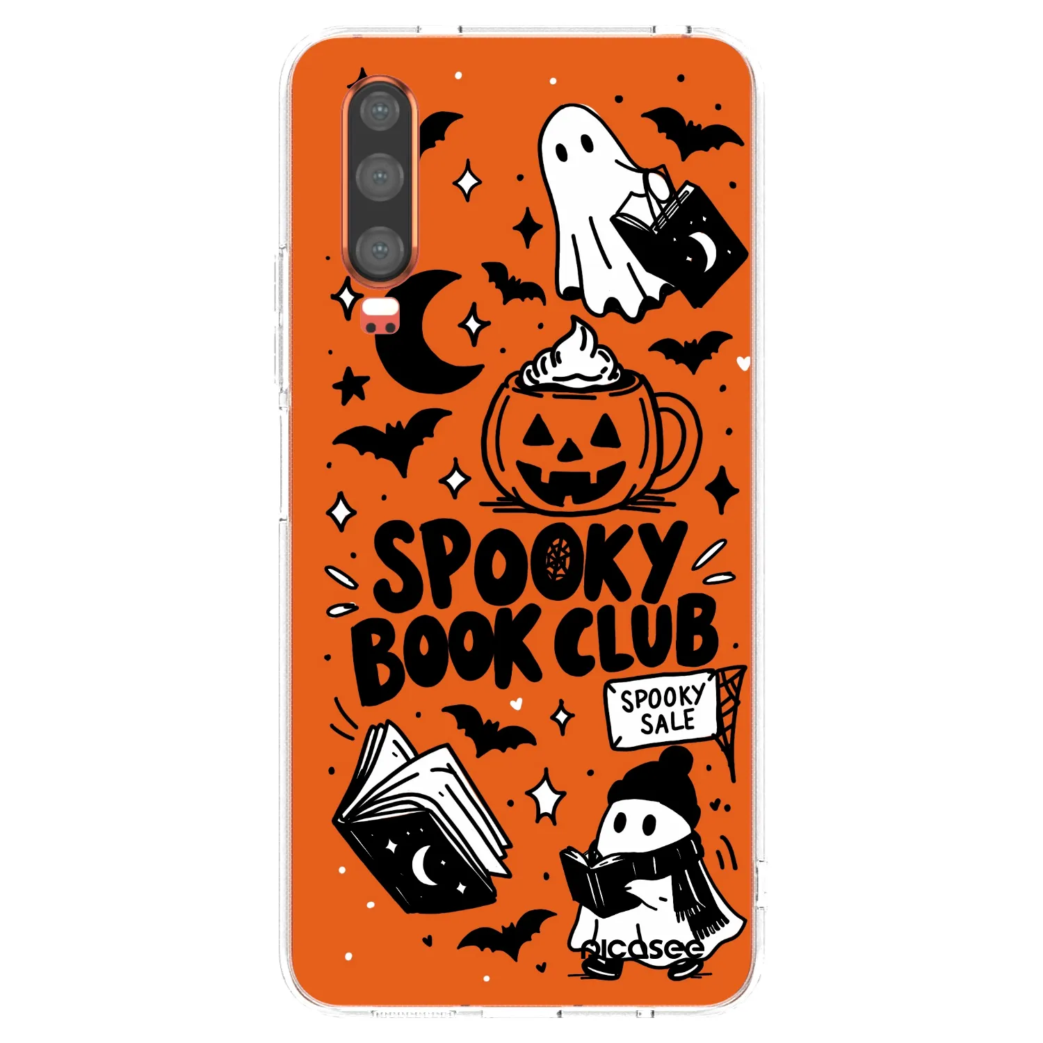 Picasee silikonowe przeźroczyste etui na Huawei P30 - Spooky book club
